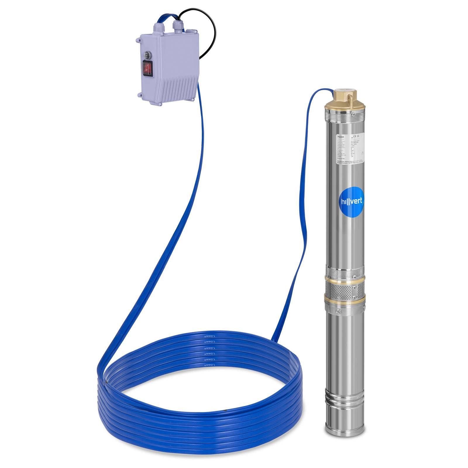 Tiefbrunnenpumpe 6.000 l/h Brunnenpumpe Tauchpumpe 550 W Wasserpumpe 58 m Gartenpumpe