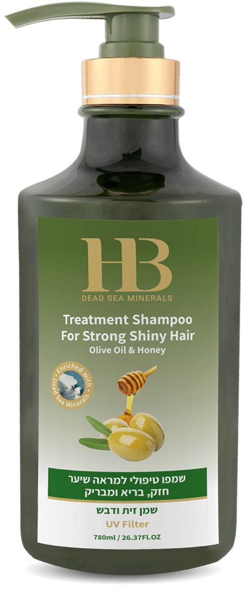 H.B. Dead Sea Minerals Haarshampoo Health&Beauty Behandlung Shampoo Olive & Honig für Glanz – 780 ml, Olivenöl, Honigextrakt, Mineralien aus dem Toten Meer, Arganöl