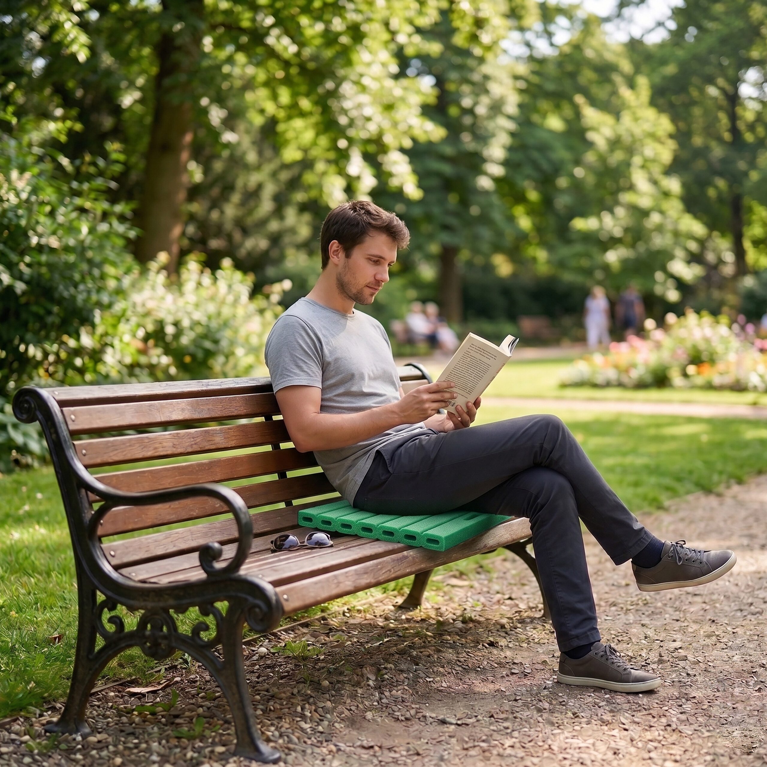 relaxdays Garten-Kniekissen Kniekissen mit Tragegriff 2er Set, grün