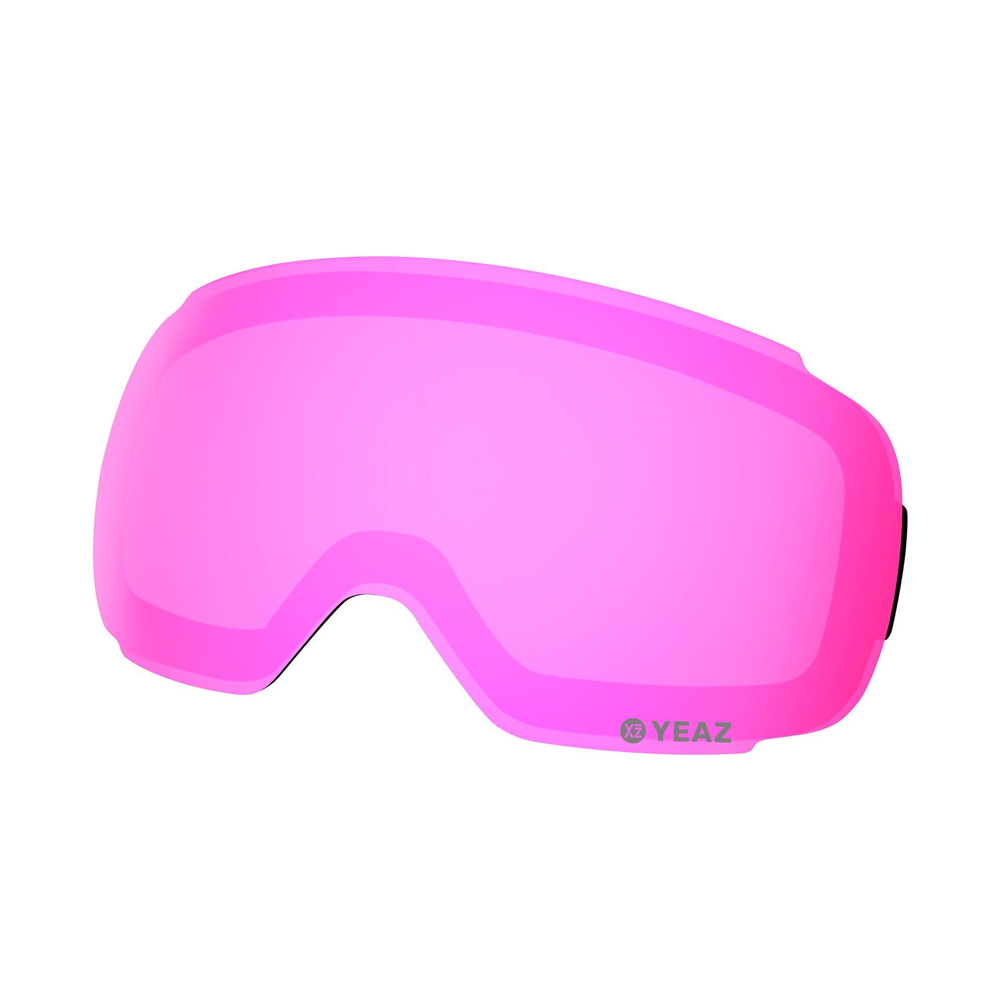 YEAZ Skibrille TWEAK-X Wechselglas für Ski- Snowboardbrille, Magnetisches Wechselglas pink verspiegelt