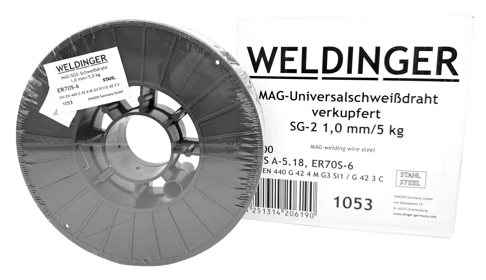 WELDINGER Schweißdraht WELDINGER SG2 MAG-Universalschweißdraht verkupfert 1,0 mm 5 kg ER70S-6, (1St)