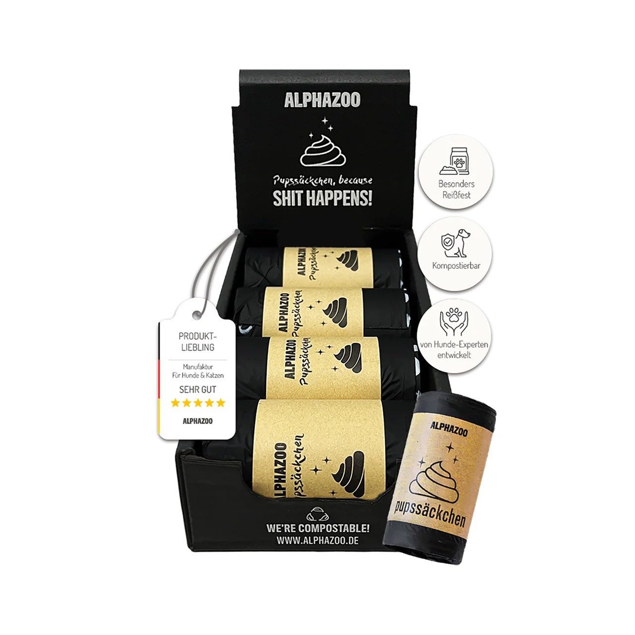 ALPHAZOO Hundekotbeutel Kotbeutel für Hunde I Pupssäckchen Hundebeutel, Kom günstig online kaufen