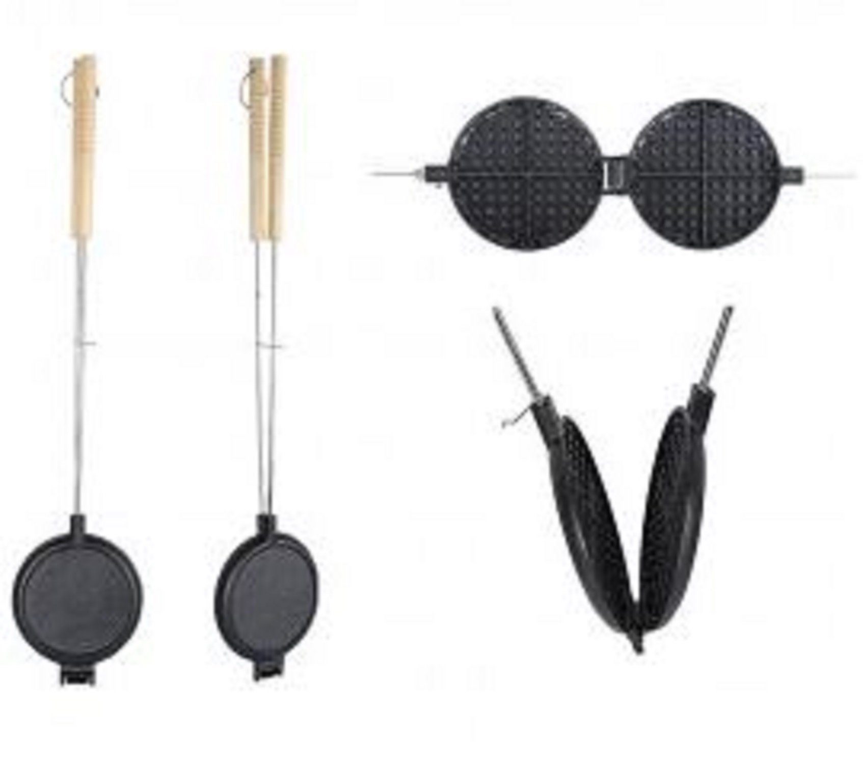 degawo Feuerschale Waffeleisen Outdoor Lagerfeuer Kamin Grill Metall langer Griff, (1 x Waffeleisen)