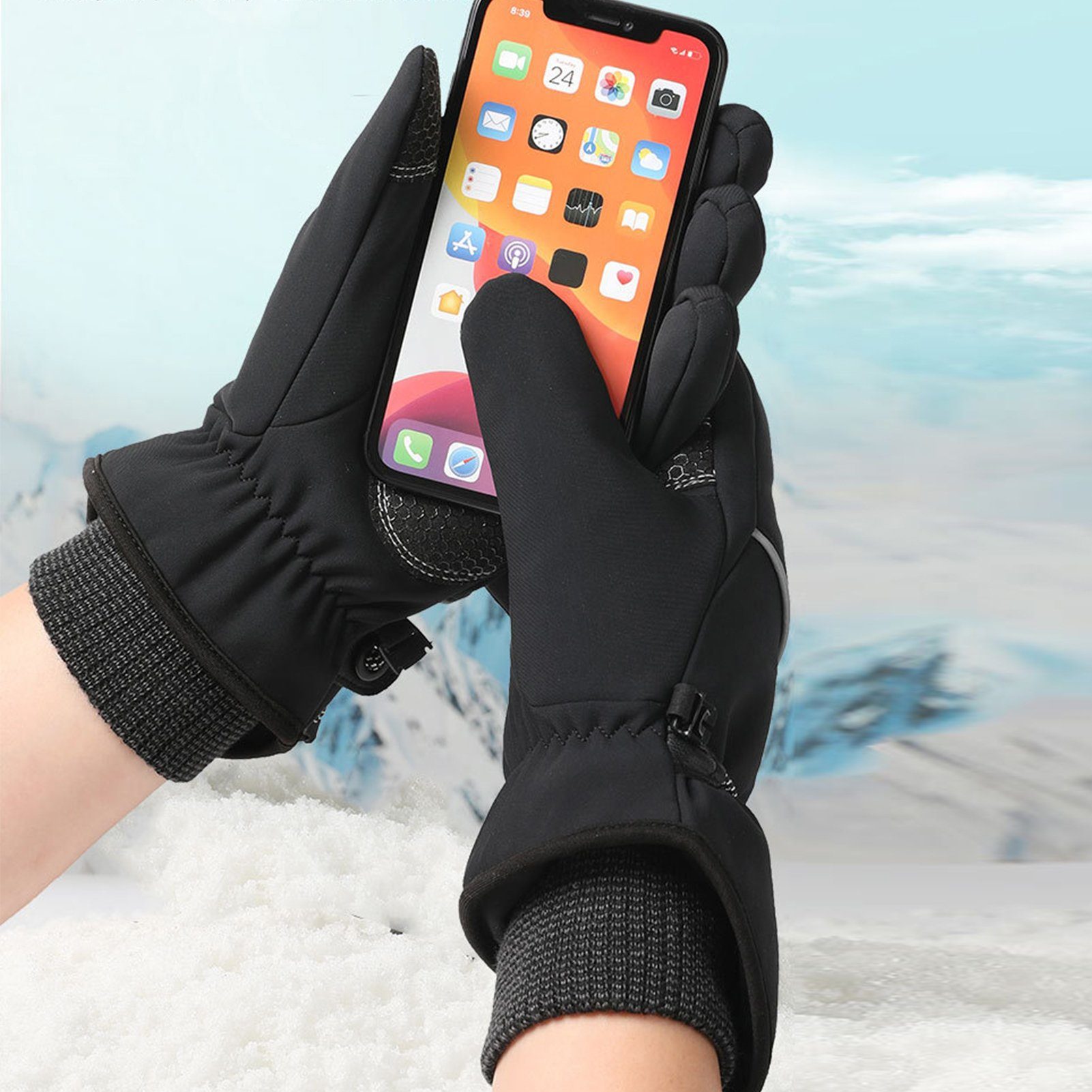 Motorrad Fahrradhandschuhe) Skihandschuhe Skifahren Warme Handschuhe Touchscreen Radfahren Damen (Wasserdicht Herren Wandern Laufen Fahrradhandschuhe Rutaqian Warme für Winterhandschuhe Thinsulate