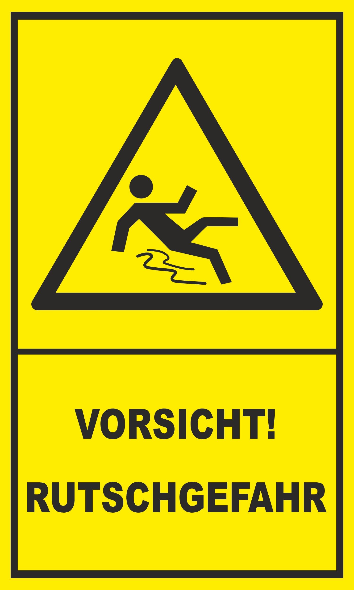 Hermann Schütz Hinweisschild Vorsicht Rutschgefahr! 150x250 mm Kunststoff, (1 St)
