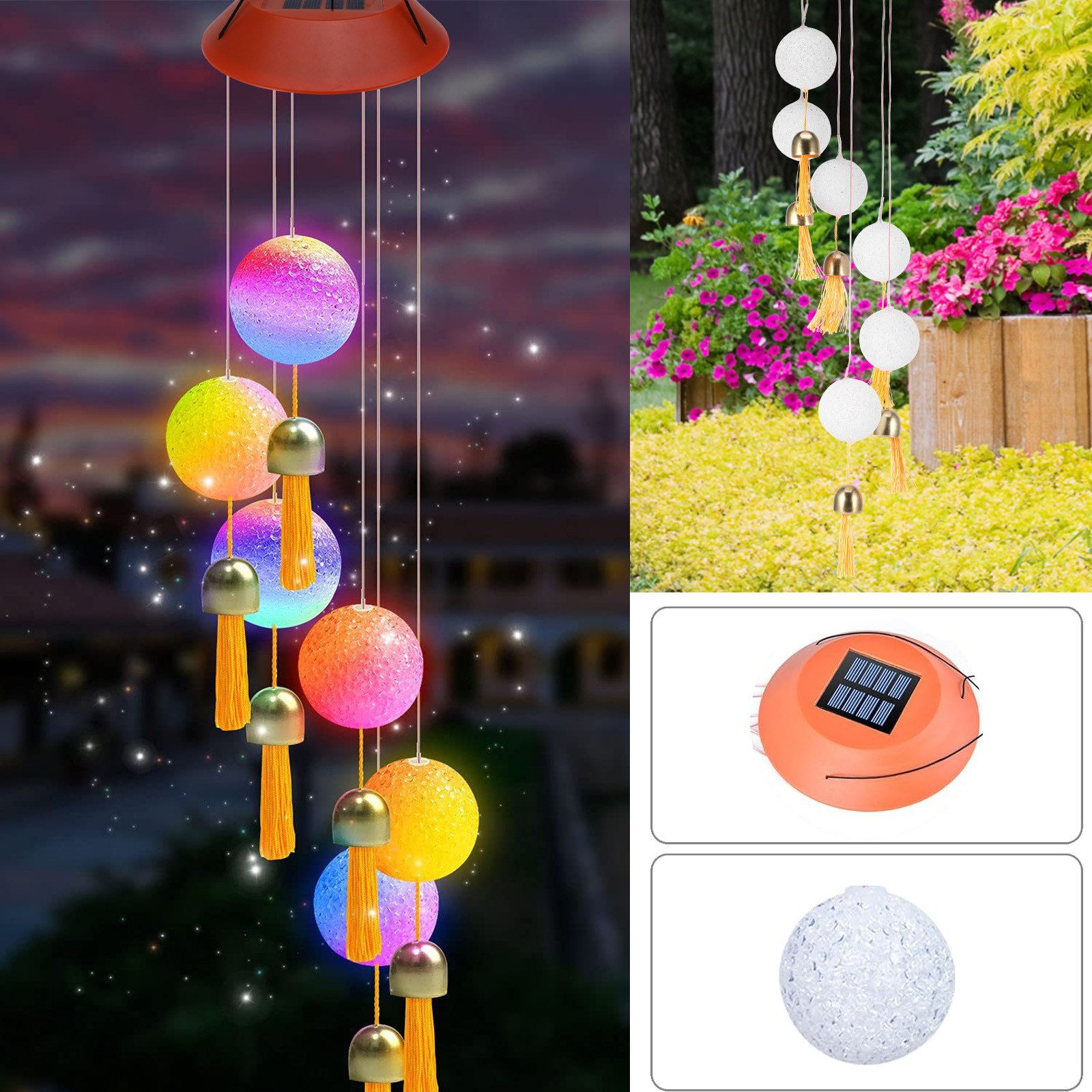 BlingBin LED Solarleuchte Solar Farbwechsel Windspiele, günstig online kaufen