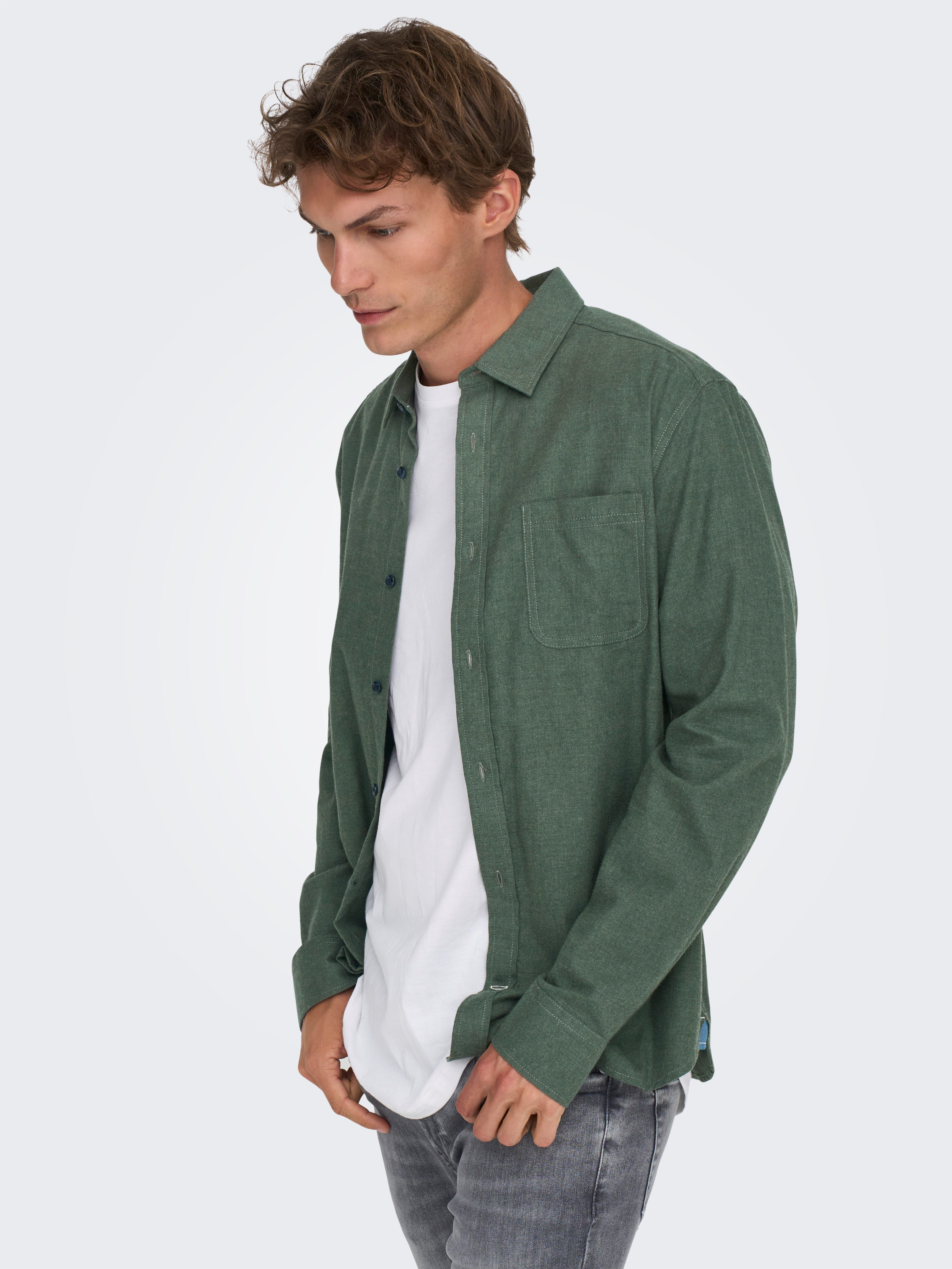 ONLY & SONS Langarmhemd ONSROAD LIFE REG MELANGE LS SHIRT NOOS günstig online kaufen