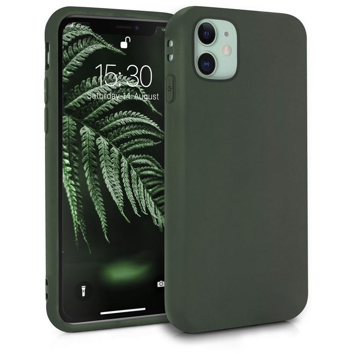 MyGadget Handyhülle Silikon Hülle für Apple iPhone 11 - robuste Schutzhülle TPU Case slim Silikonhülle Back Cover Ultra Kratzfest Handyhülle matt Olivgrün