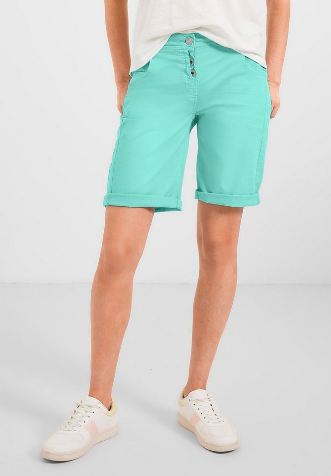 Cecil Stoffhose in Unifarbe, Loose Fit Damenshorts