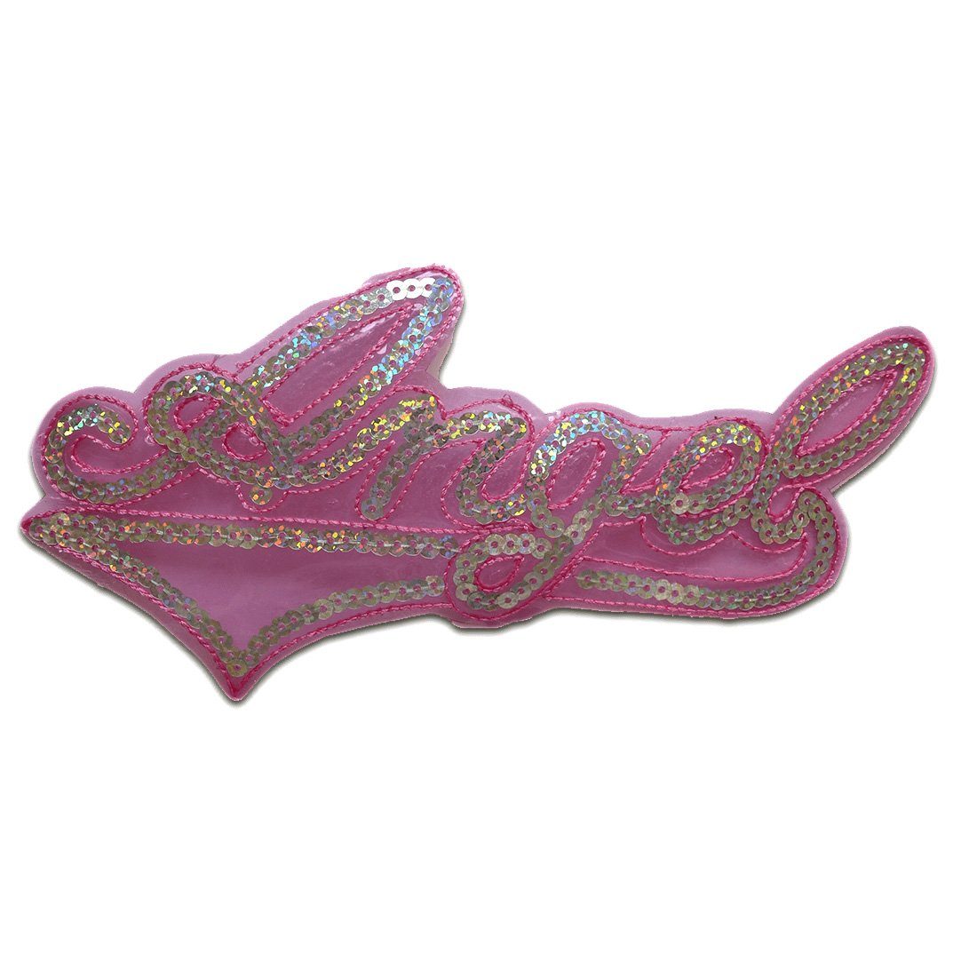 Catch the Patch Aufnäher Bügelbild, Aufbügler, Applikationen, Patches, Flicken, zum aufbügeln, Kunststoff, Angel Engel Girly Mädchen mit Pailletten - Größe: 10,4 x 20,8 cm