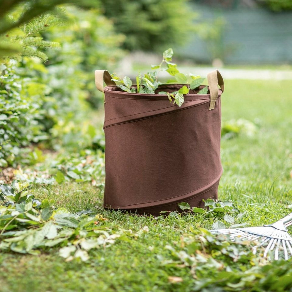 Windhager Gartensack PopUp-Bag Canvas, 120 l, selbststehender  Gartenabfallsack