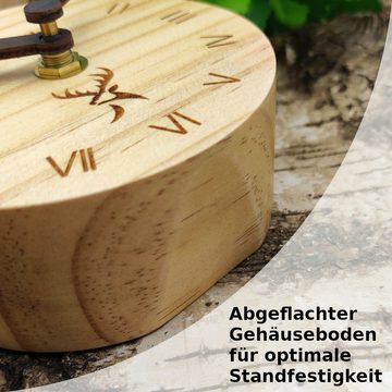 Holzwerk Tischuhr Holzwerk ALTENA runde designer Holz Tisch Uhr, römische Ziffern, beige