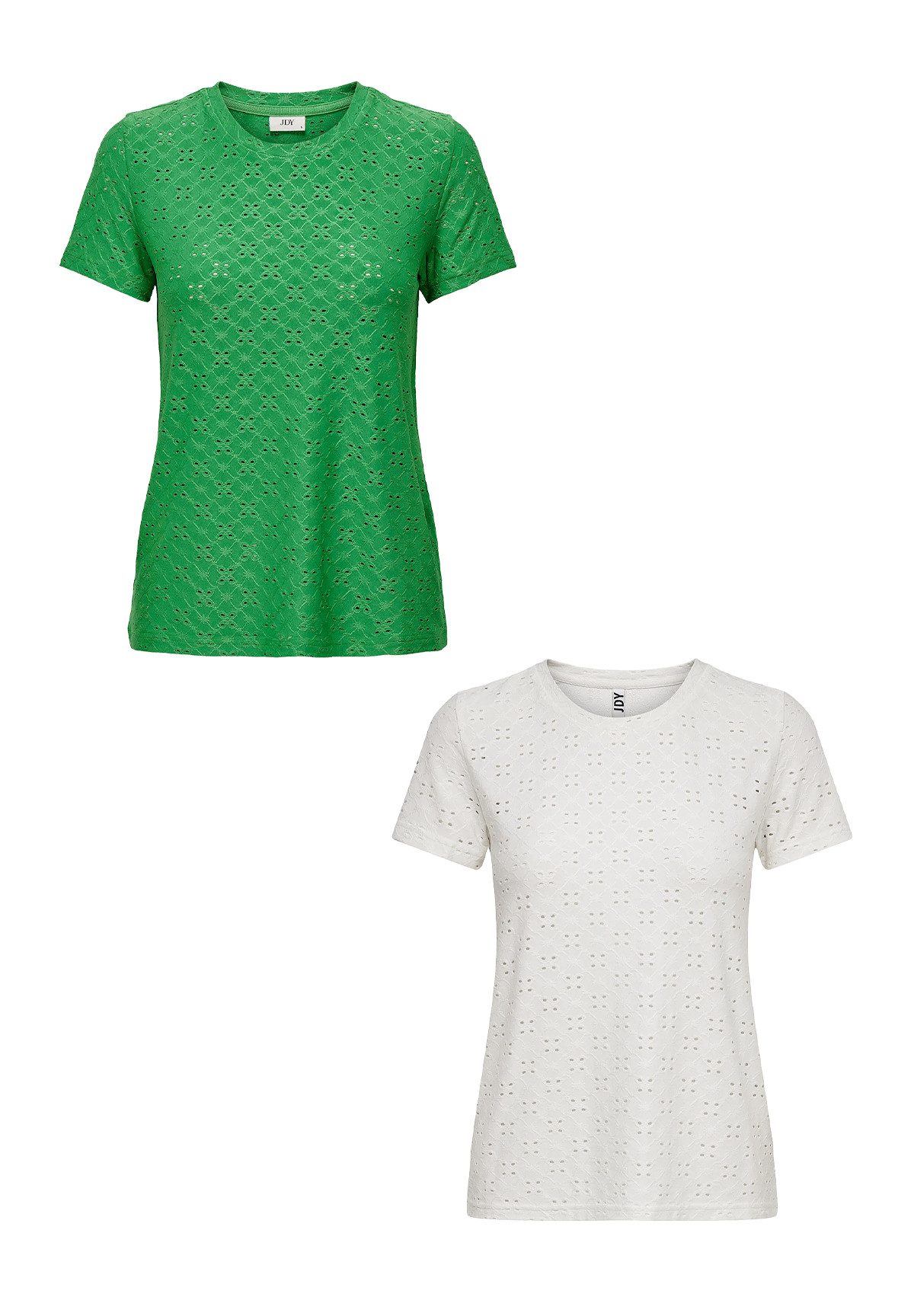 JACQUELINE de YONG T-Shirt 2er-Set Kurzarm Rundhals (2-tlg) JDYCATHINKA S/S TAG TOP JRS NOOS