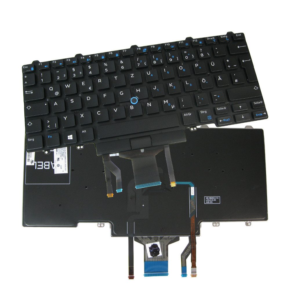 Trade-Shop Ersatzteil passend für Dell Latitude NSK-LK6LN_A00 NSK-LMABC-0W Tastatur (Tasten: Deutsch, QWERTZ / mit Hintergrundbeleuchtung und Trackpoint)