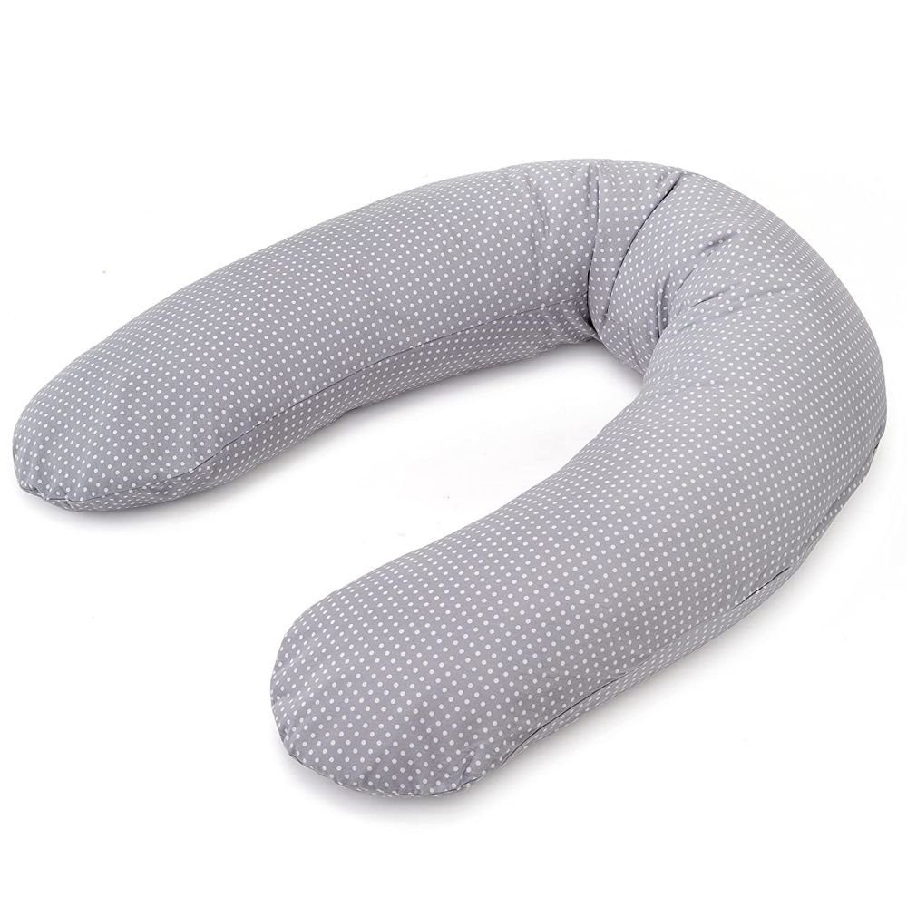 Theraline Stillkissen Dodo Pillow Premium - Grau, 2-tlg., Lagerungskissen, Schwangerschaftskissen, Seitenschläferkissen - 180 cm