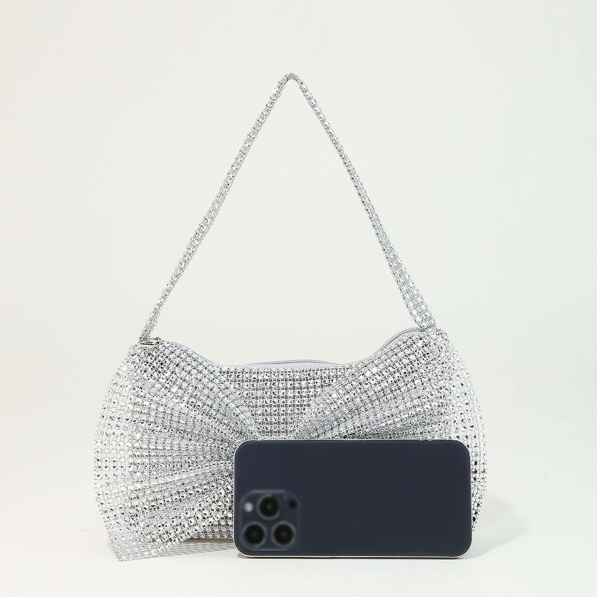 Zaewry Clutch Damen Abendtasche mit Schleife – Glitzernde Strass Handtasche, für Fest, Hochzeit & Party – Elegante Abendtasche für Frauen – Bild 4 von 5