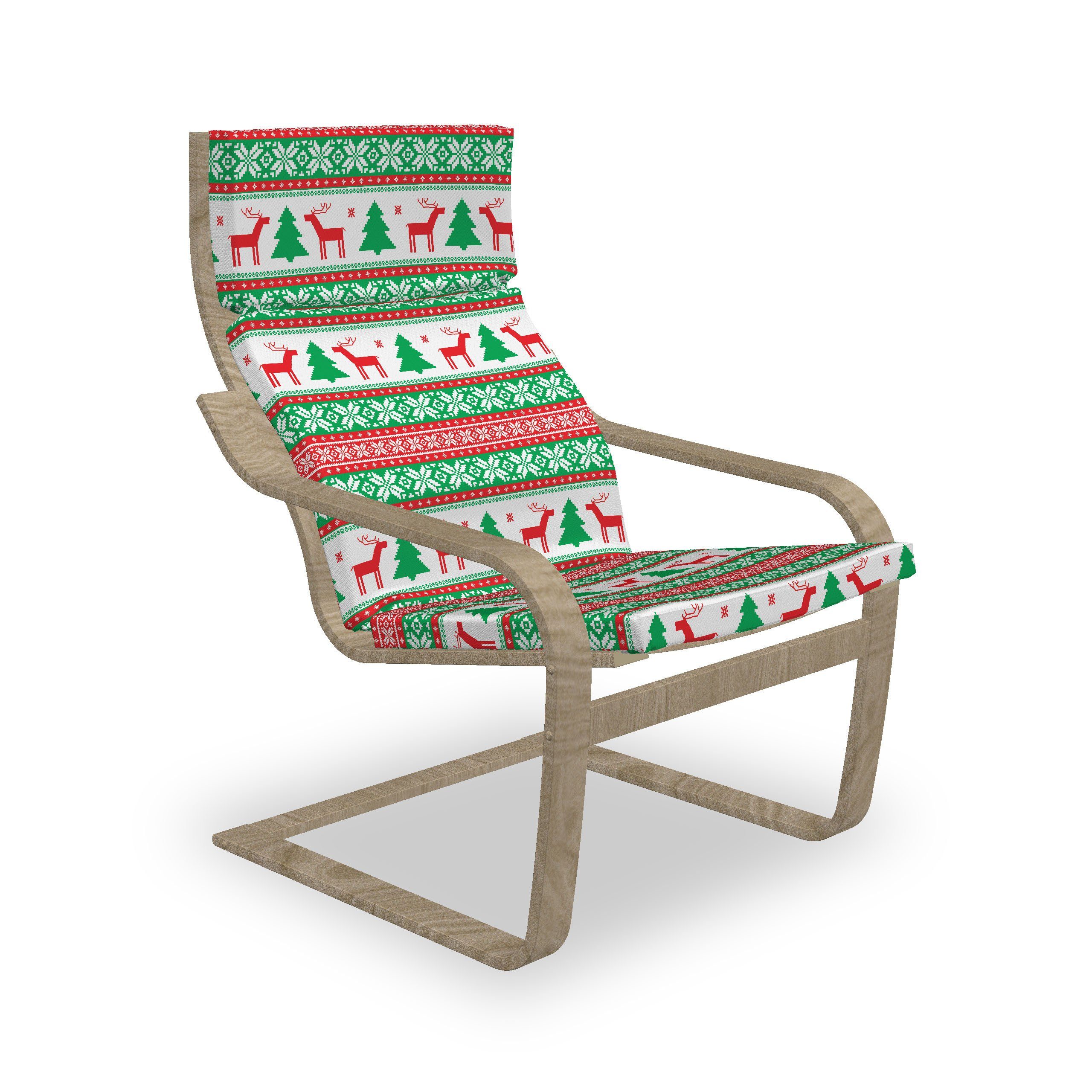 mit und Stuhlkissen Sitzkissen mit Ferienzeit Abakuhaus Reißverschluss, Hakenschlaufe Stuhlkissen Deer Weihnachten