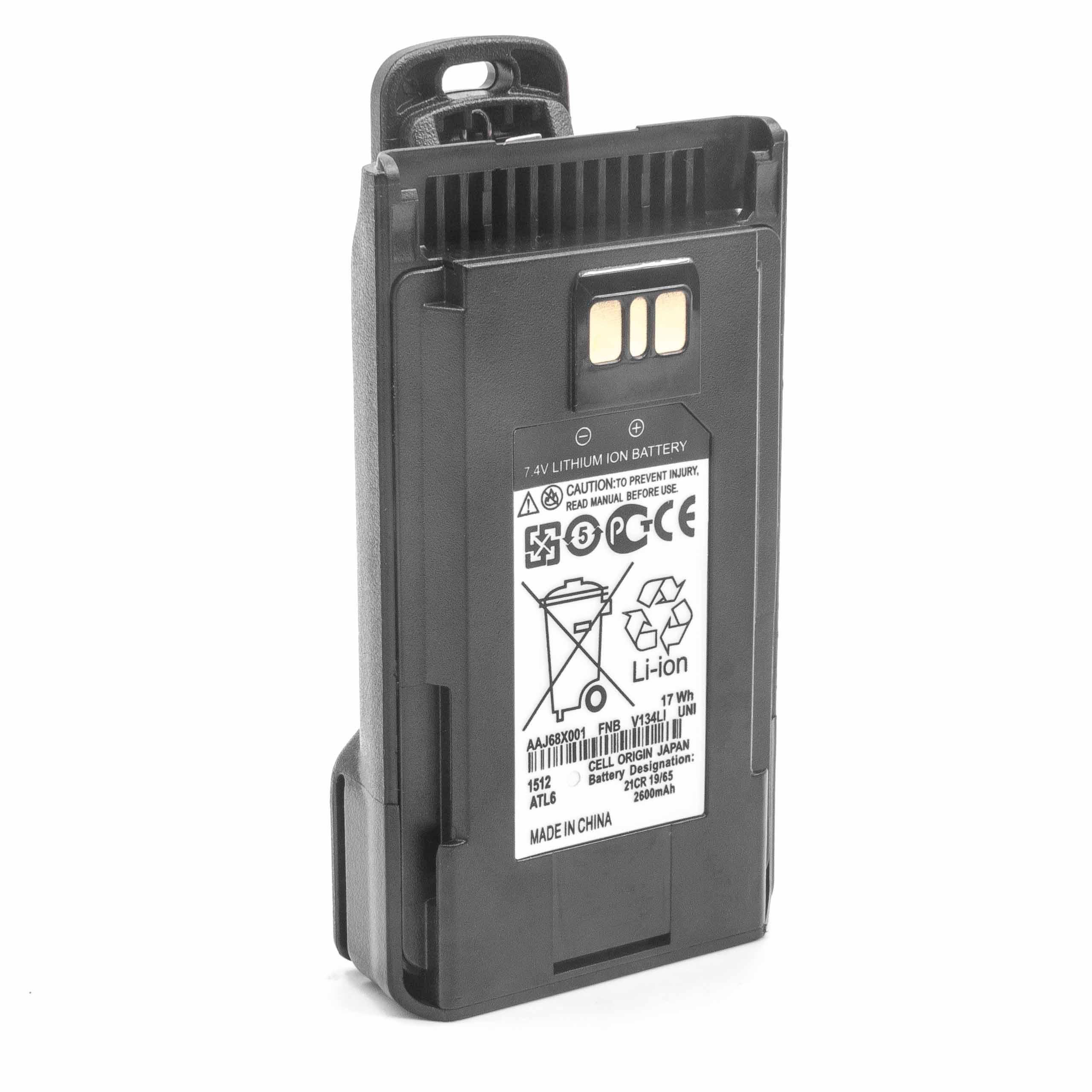 vhbw Ersatz für Motorola FNB-V138Li für Akku Li-Ion 2600 mAh (7,4 V)