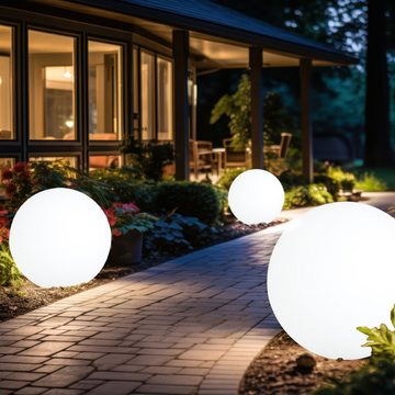 etc-shop LED Gartenleuchte, Leuchtmittel inklusive, Warmweiß, Farbwechsel, Außenlampe Kugel Gartenleuchten mit Strom Leuchtkugeln für