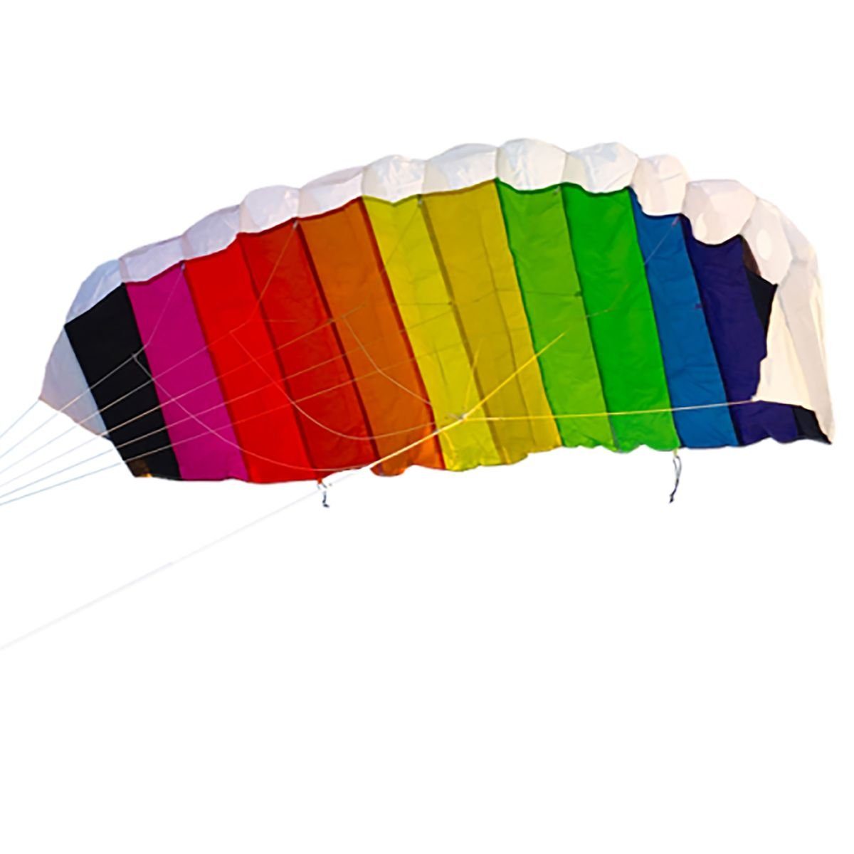AIROW KITES Flug-Drache Lenkmatte Regenbogen bunt Zweileiner 120cm Größe