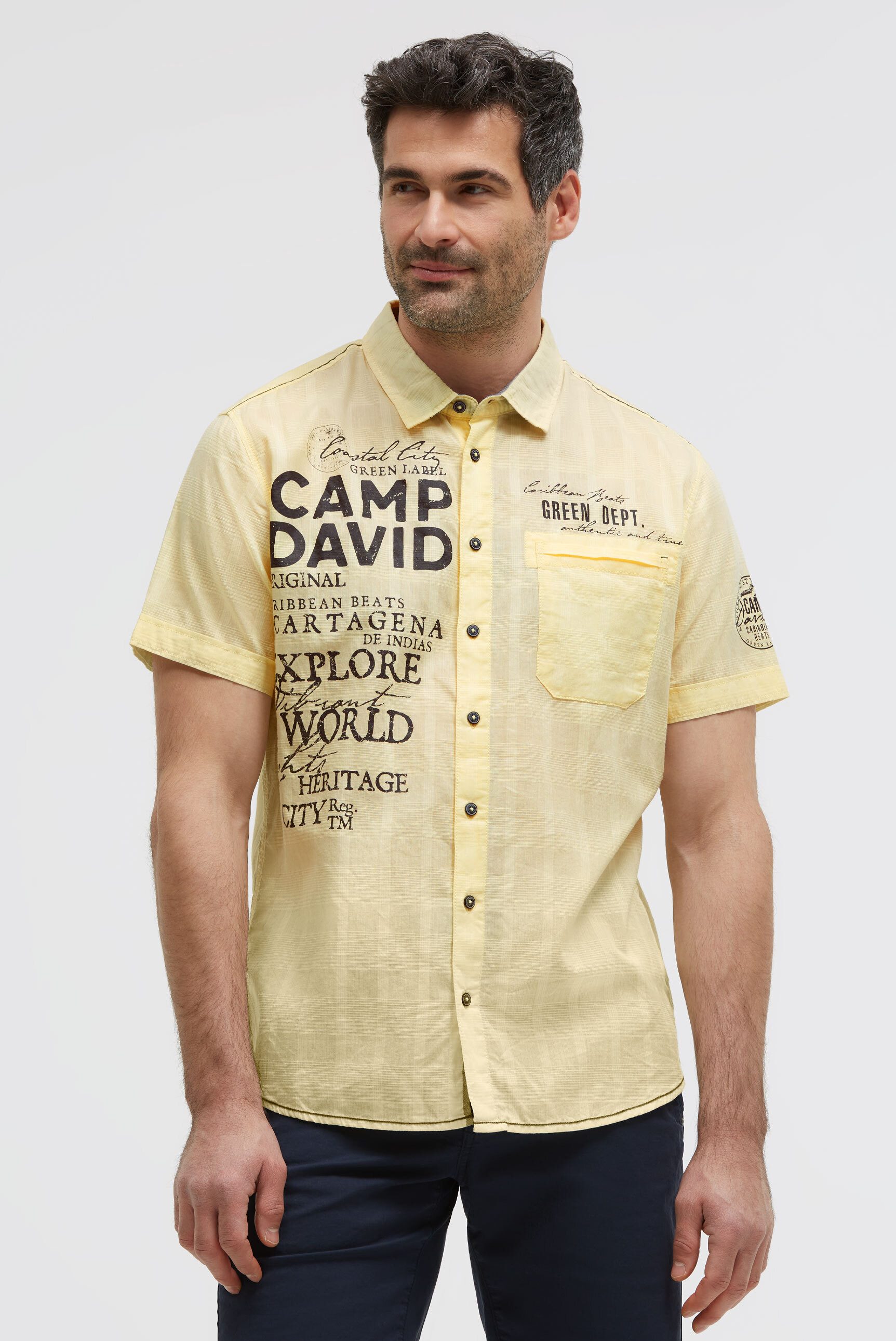CAMP DAVID Kurzarmhemd mit Brusttasche