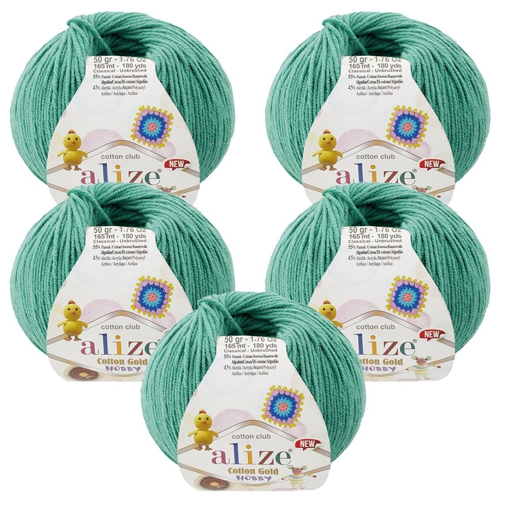Häkelwolle 10 x ALIZE COTTON GOLD HOBBY NEW 610 JADE