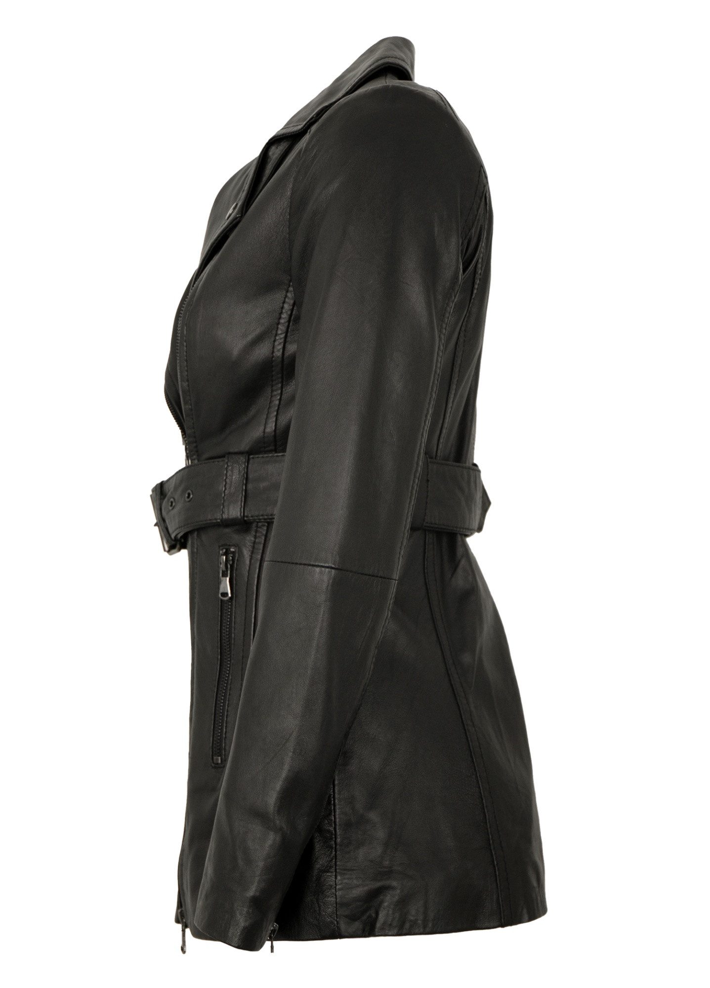 7eleven Lederjacke Reni 7eleven - Damen Ledermantel Mantel Lammnappa schwar günstig online kaufen