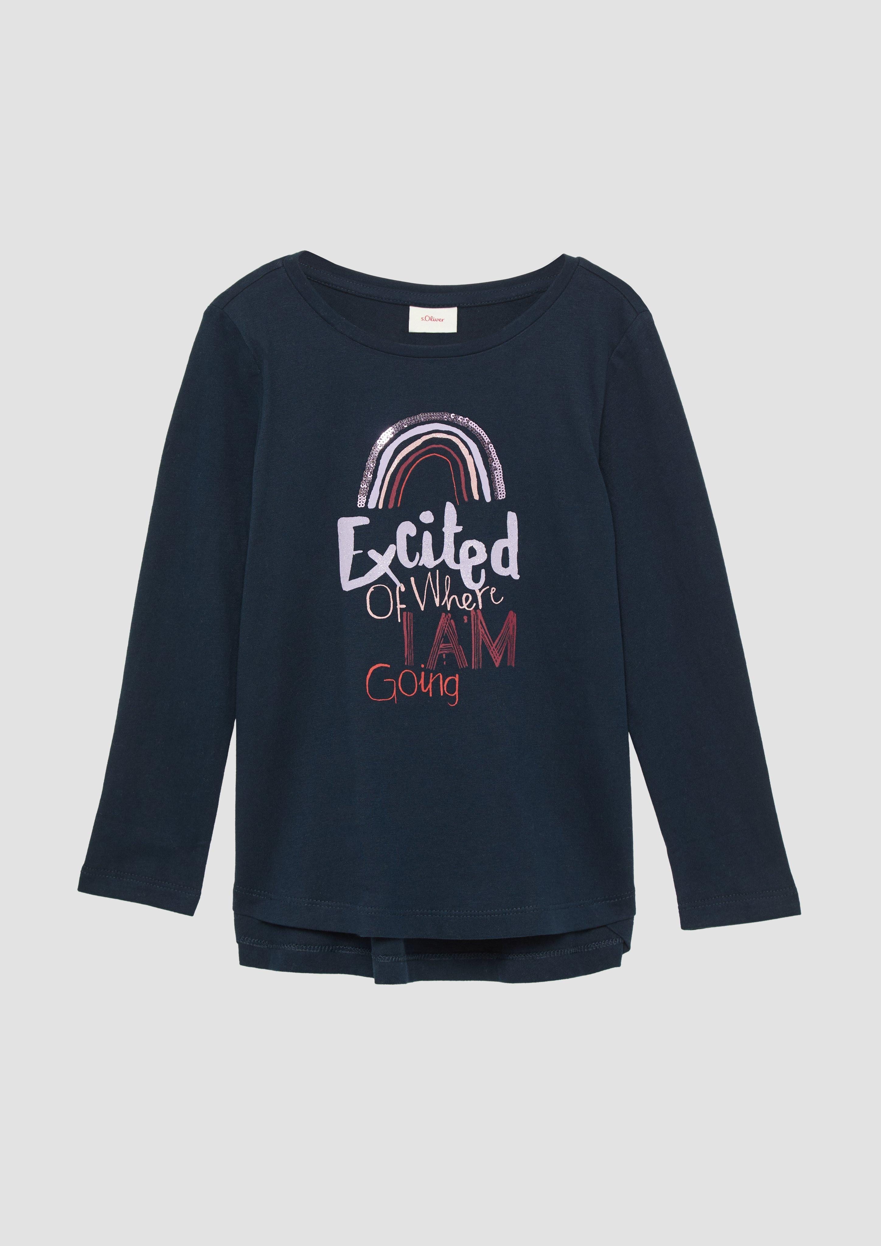 Langarmshirt Ausgestelltes Langarmshirt mit Pailletten und Glitzerdruck