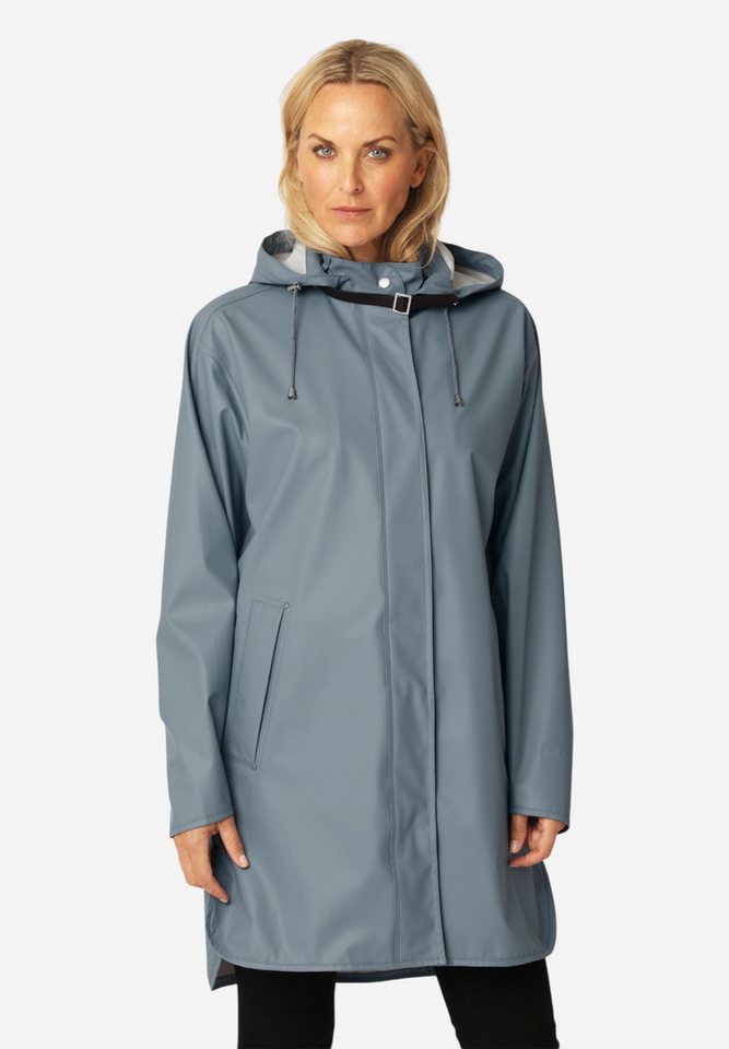 Ilse Jacobsen Regenjacke RAIN151 Regenmantel, gerade Form, PU-Material, abnehmbare Kapuze, wasserdicht