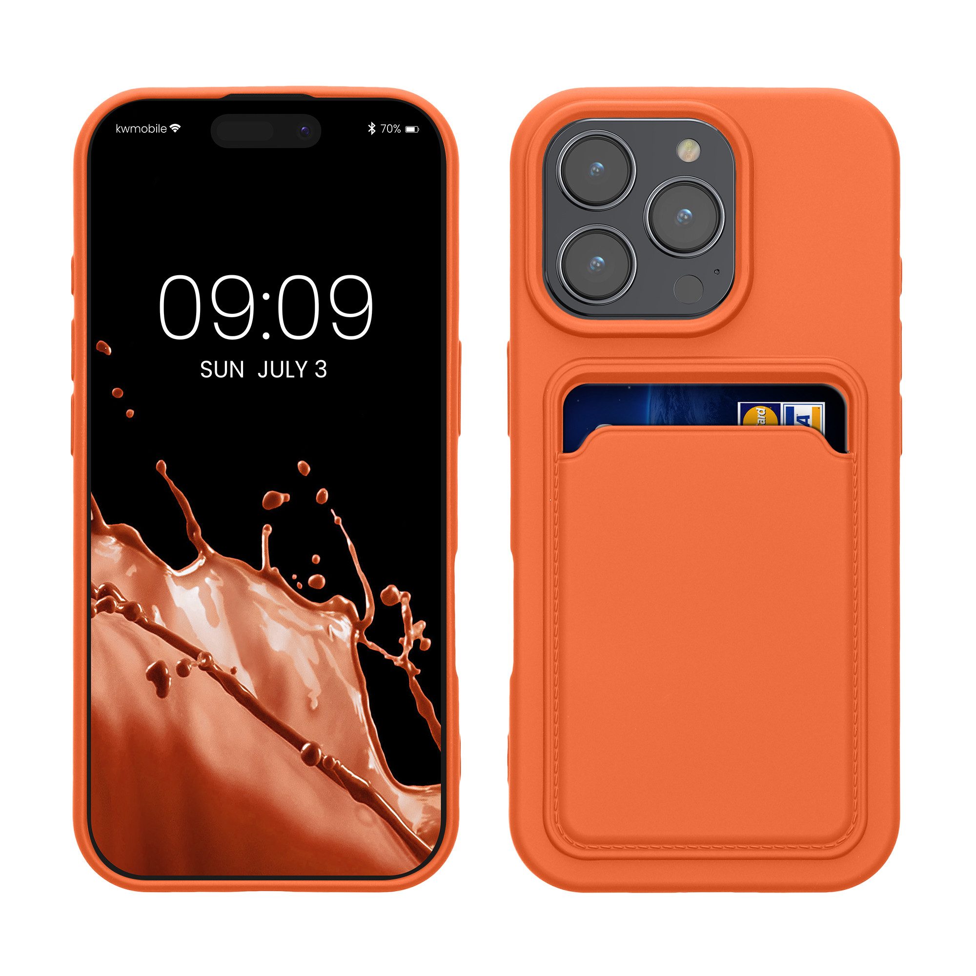 kwmobile Handyhülle Hülle für Apple iPhone 16 Pro, Handyhülle mit Fach für Karten - Handy Cover Case
