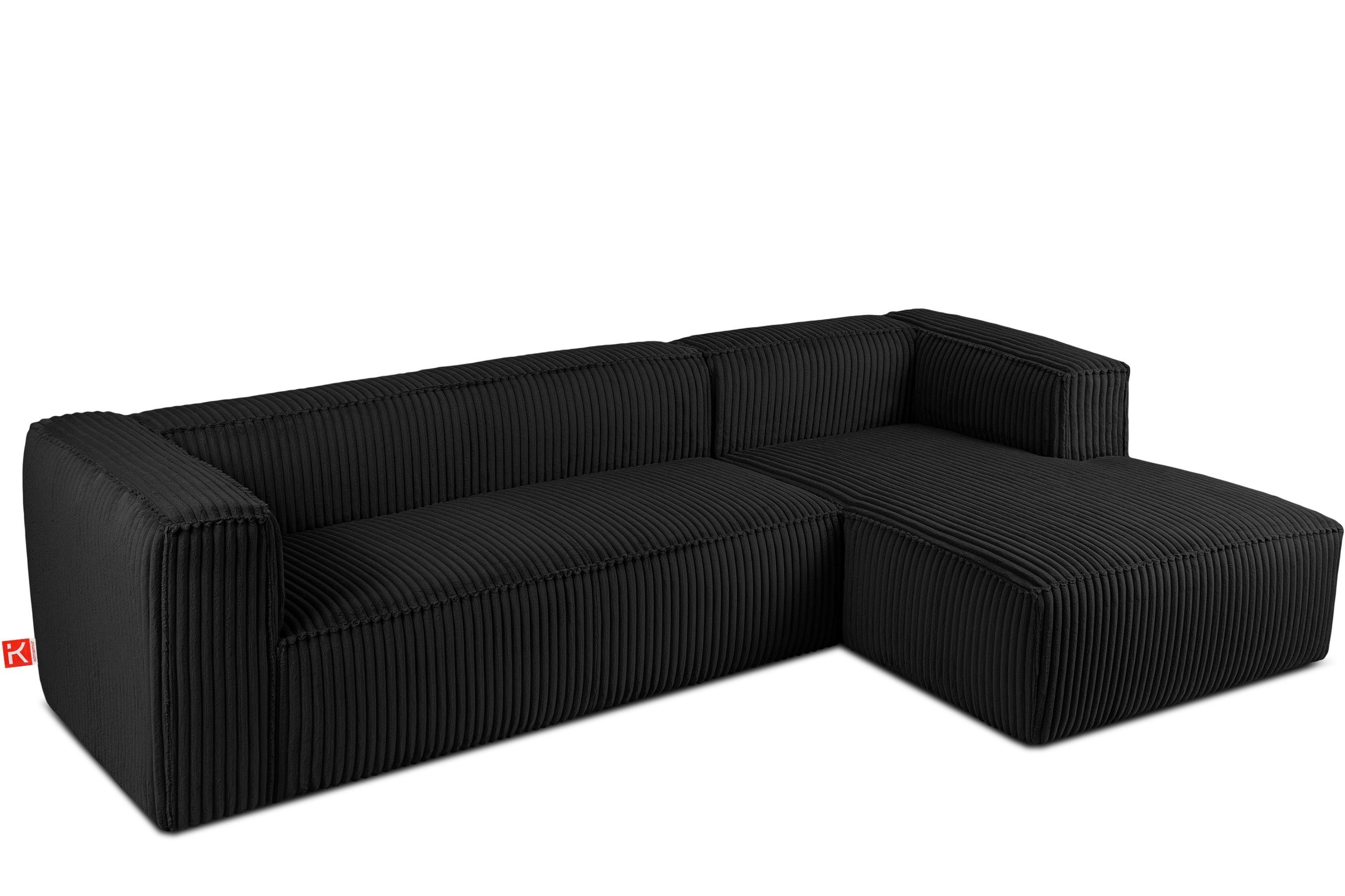KONSIMO® Ecksofa Rechts Ecksofa FEROX, hergestellt in der EU,aus breitem Cordstoff,Modern