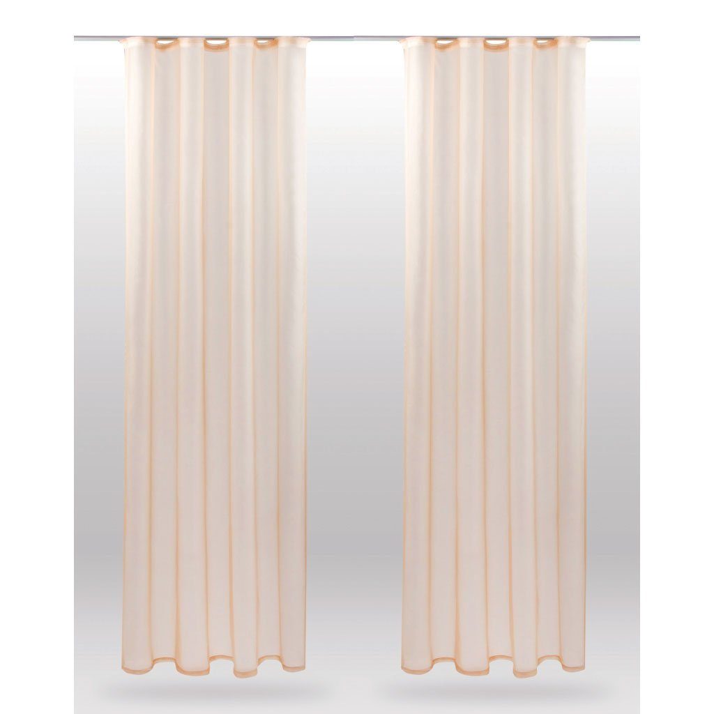 Bestlivings Vorhang (2 St), Kräuselband, transparent, Voile, Gardinenset "Transparent" mit Universalband