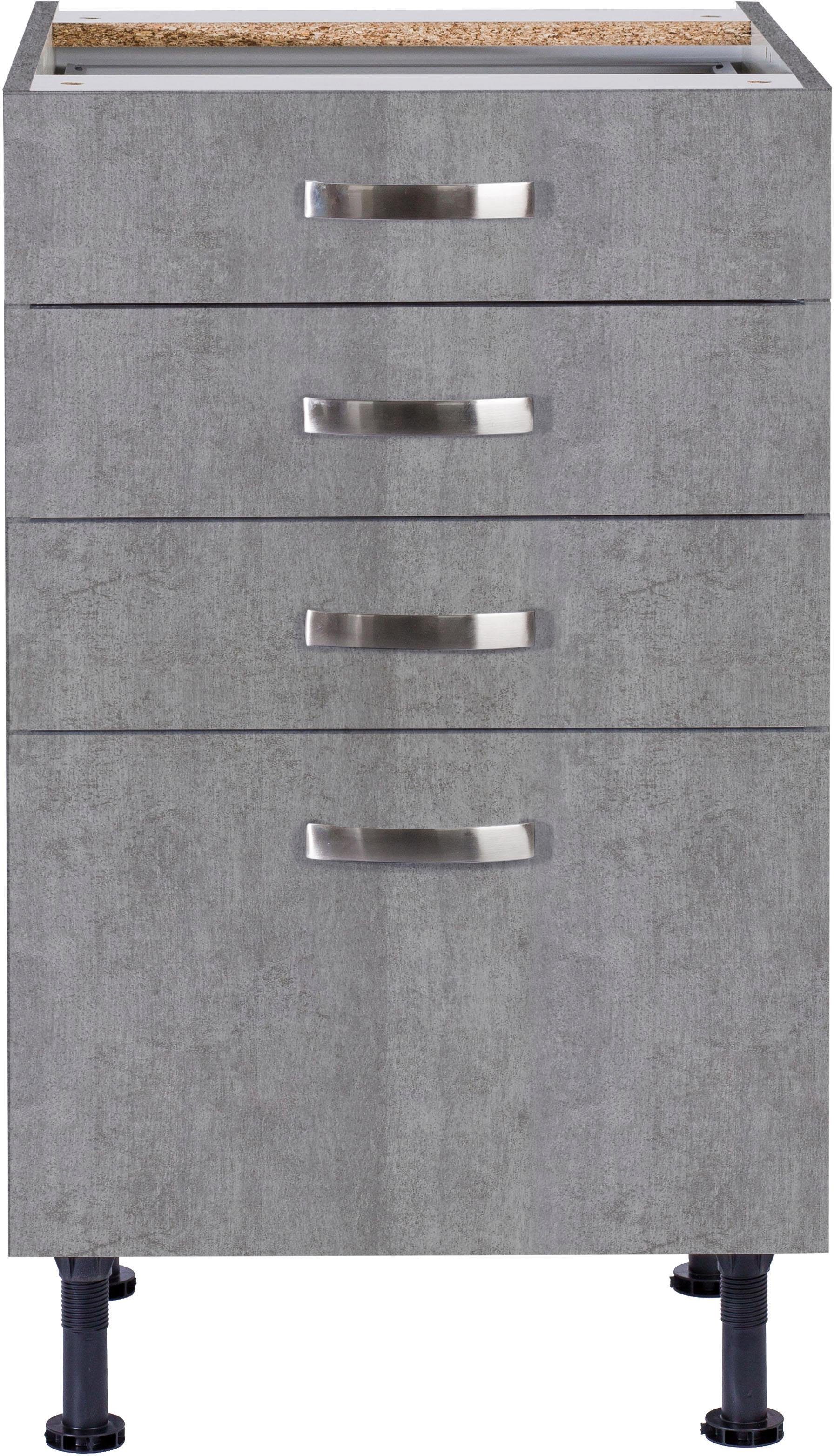 OPTIFIT Unterschrank Cara Breite 50 cm, mit Vollauszügen und Soft-Close-Funktion beton/beton | beton