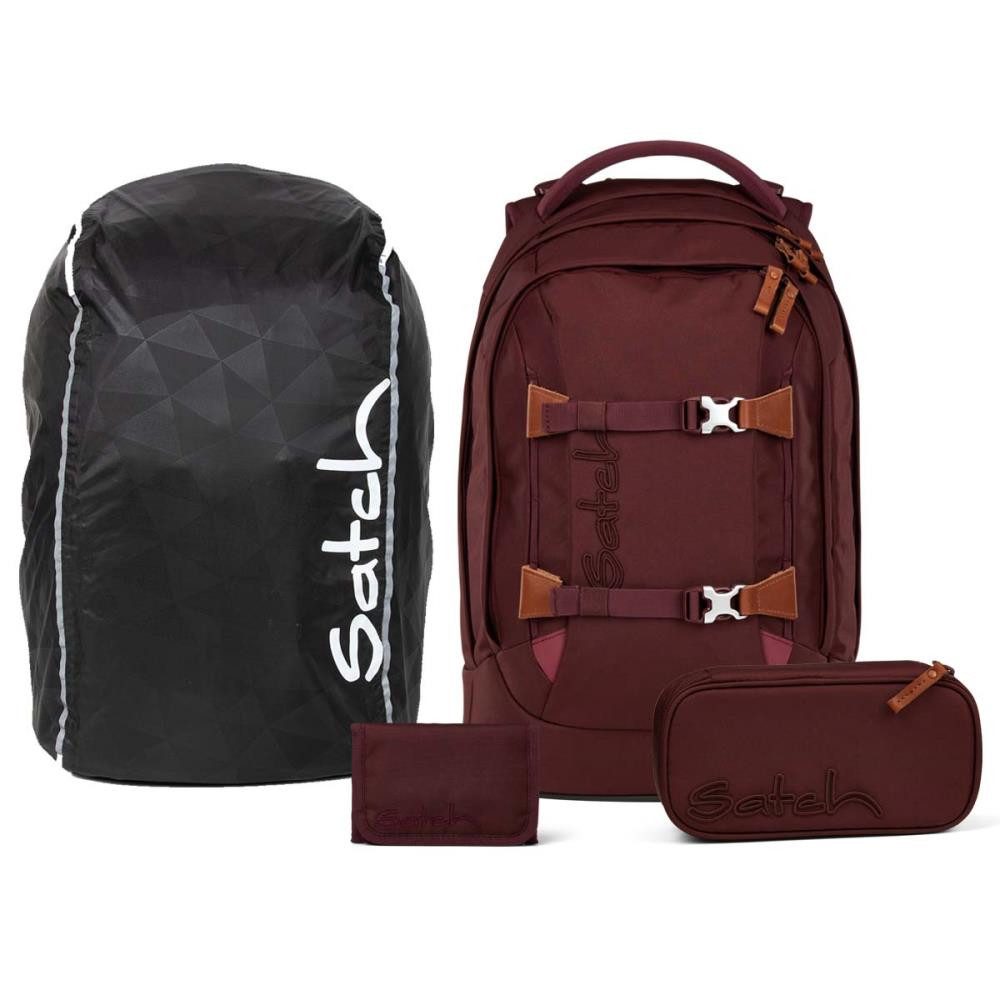 Satch Schulrucksack Pack (4tlg., inkl. Schlamperbox, Regenhülle und Geldbörse)