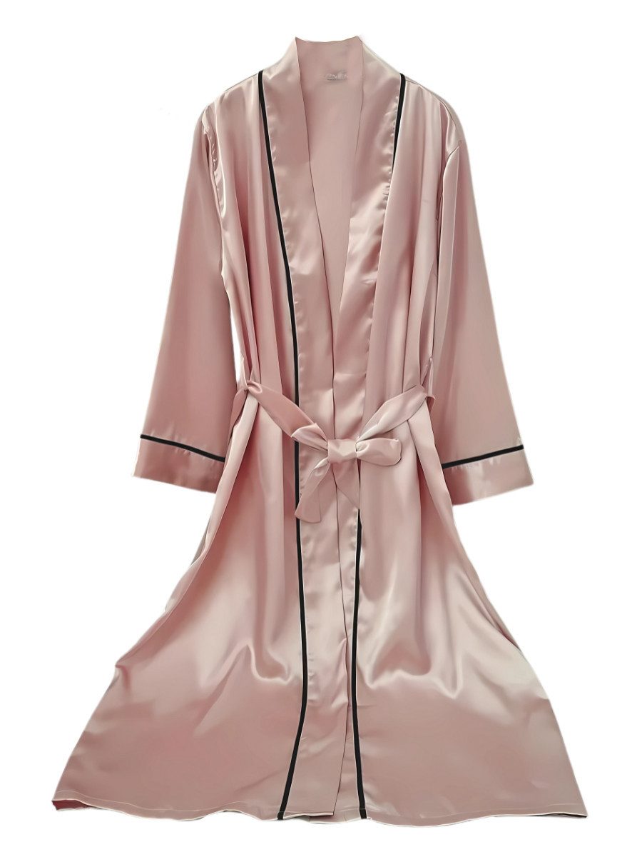 Elegant Love Morgenmantel Eleganter Satin Langarm-Pyjama günstig online kaufen