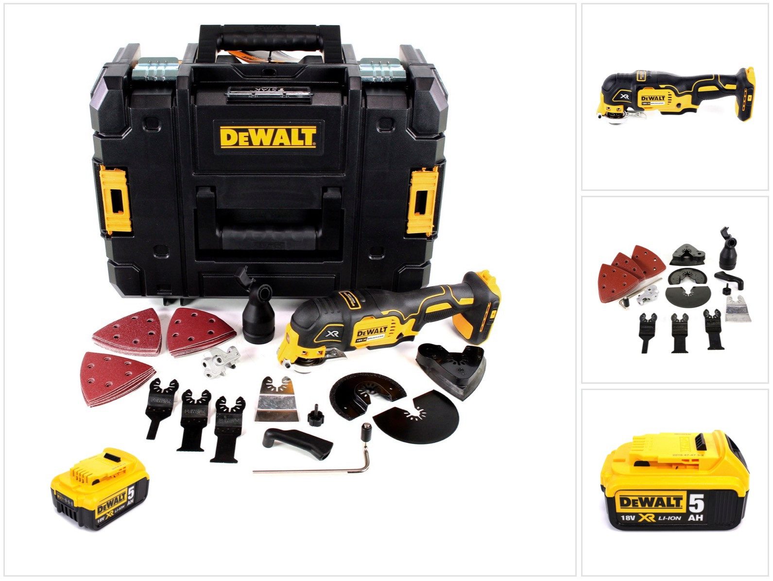 DeWalt Akku-Multifunktionswerkzeug DCS 355 NT Akku Oszillierer 18V Brushless + 1x Akku 5,0Ah + TSTAK