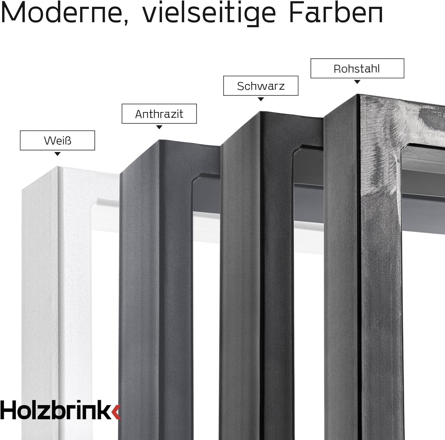 HOLZBRINK Tischbein Tischgestell Möbelfüße Tischuntergestell inkl. Bodenschoner HLT-01, Tischkufen Industriestahl pulverbeschichtet