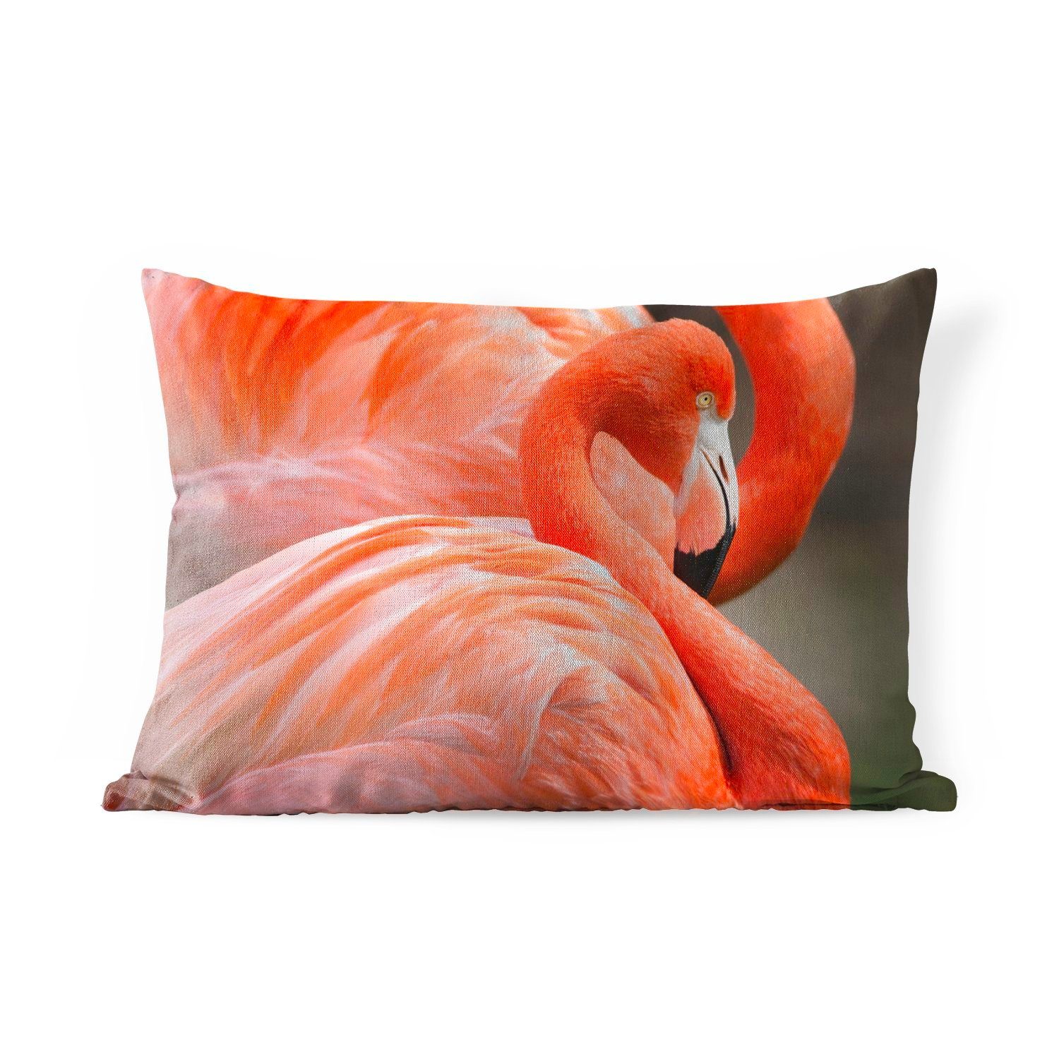 Dekokissen Flamingos Outdoor-Dekorationskissen, stehen Kissenhülle Zwei Dekokissenbezug, MuchoWow Polyester, nebeneinander,