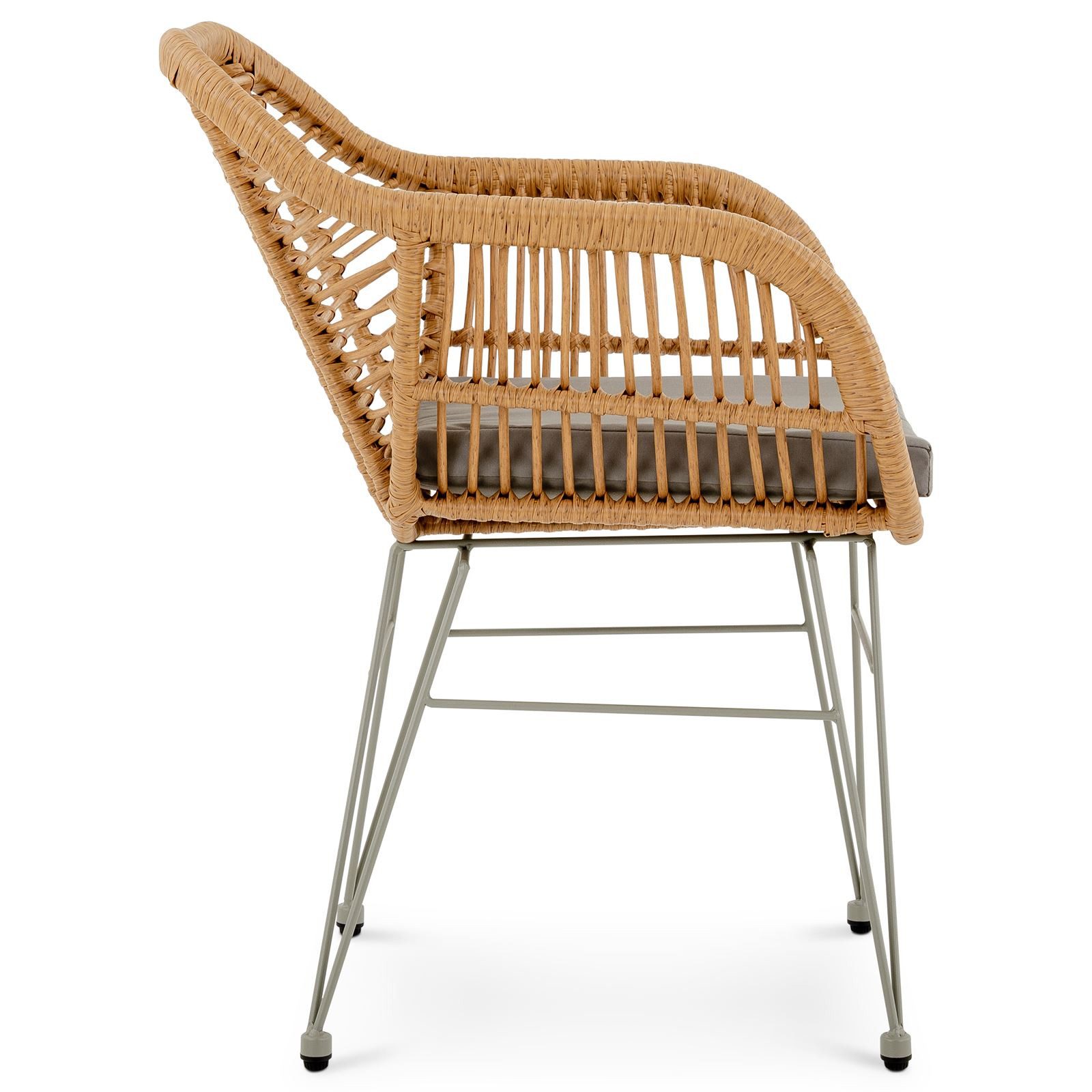 IDIMEX Gartenstuhl PARAMO, In & Outdoor Esszimmerstuhl mit Metallgestell in Rattan Optik braun