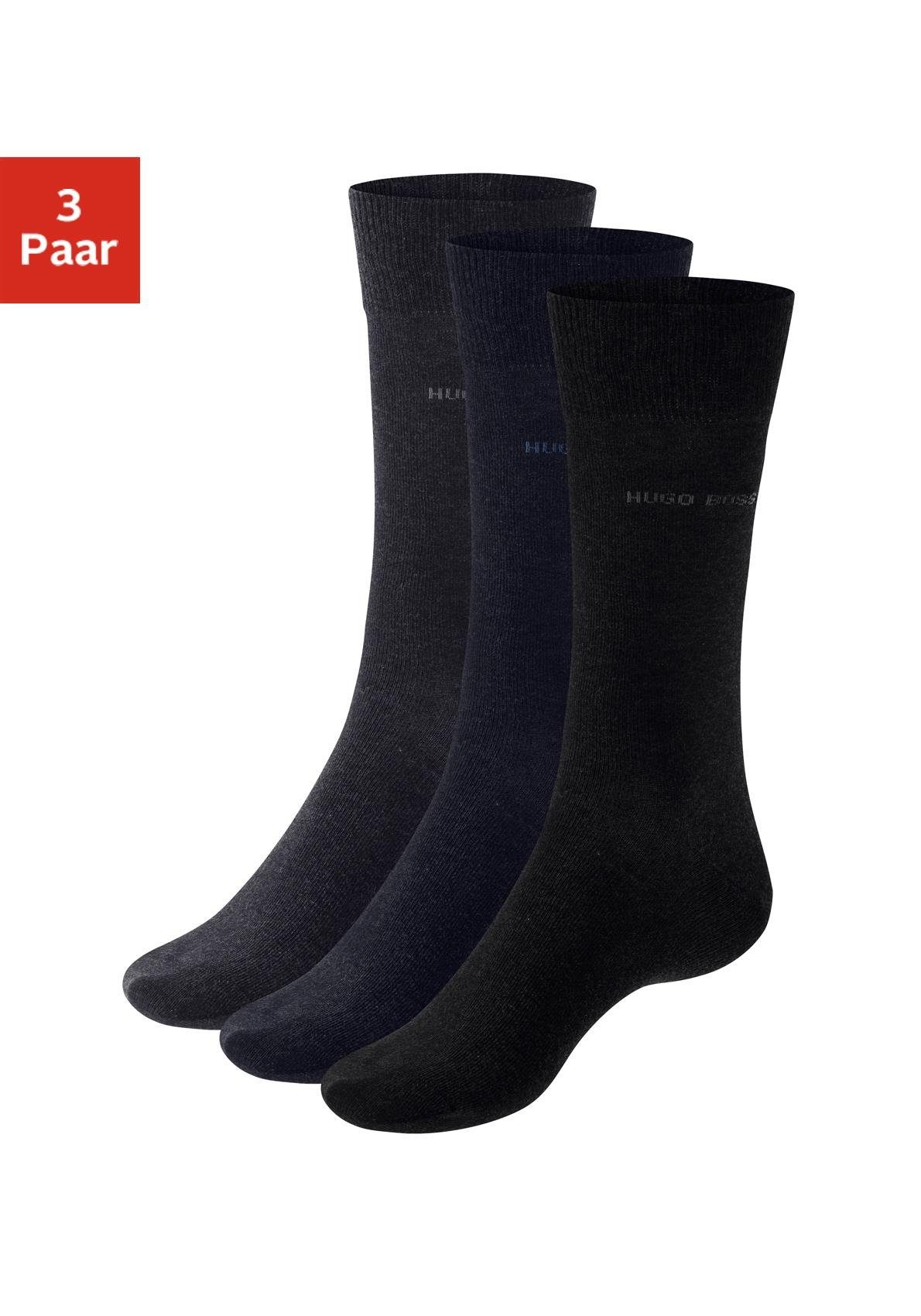 BOSS RS anthrazit, 3P (3-Paar) Uni schwarz, Socken marine