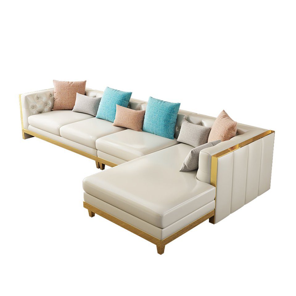 Ecksofa, Ledersofa L-Form Sofa Wohnlandschaft Garnitur JVmoebel Design Couch