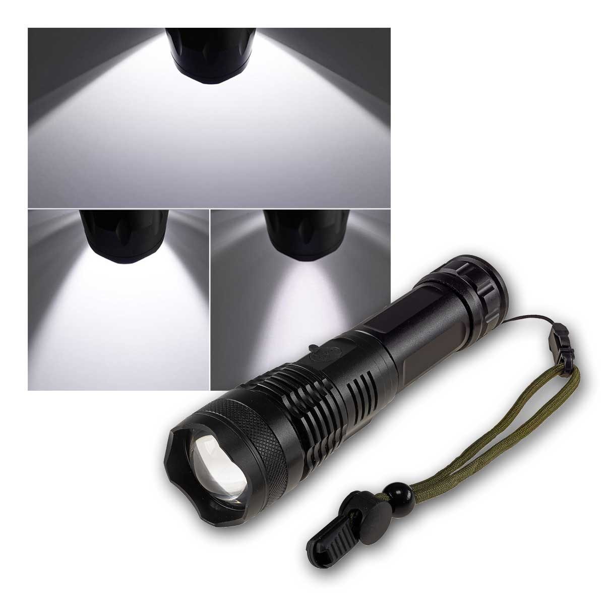 ChiliTec LED Taschenlampe LED Akku-Taschenlampe "CTL20 Zoom" 20W 1600lm