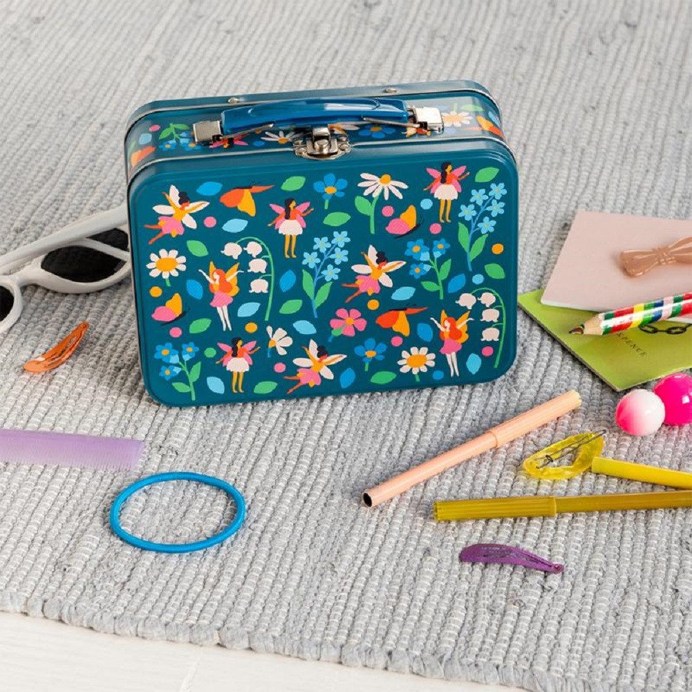 Rex London Spielzeugtruhe Metallköfferchen Fairies in the Garden Metall Box Fee Motiv ab 3 Jahre (ca. 19 x 8 x 13,5 cm, 1 St., inklusive Griff & Verschluss), perfekt zur Aufbewahrung im Kinder- oder Spielzimmer