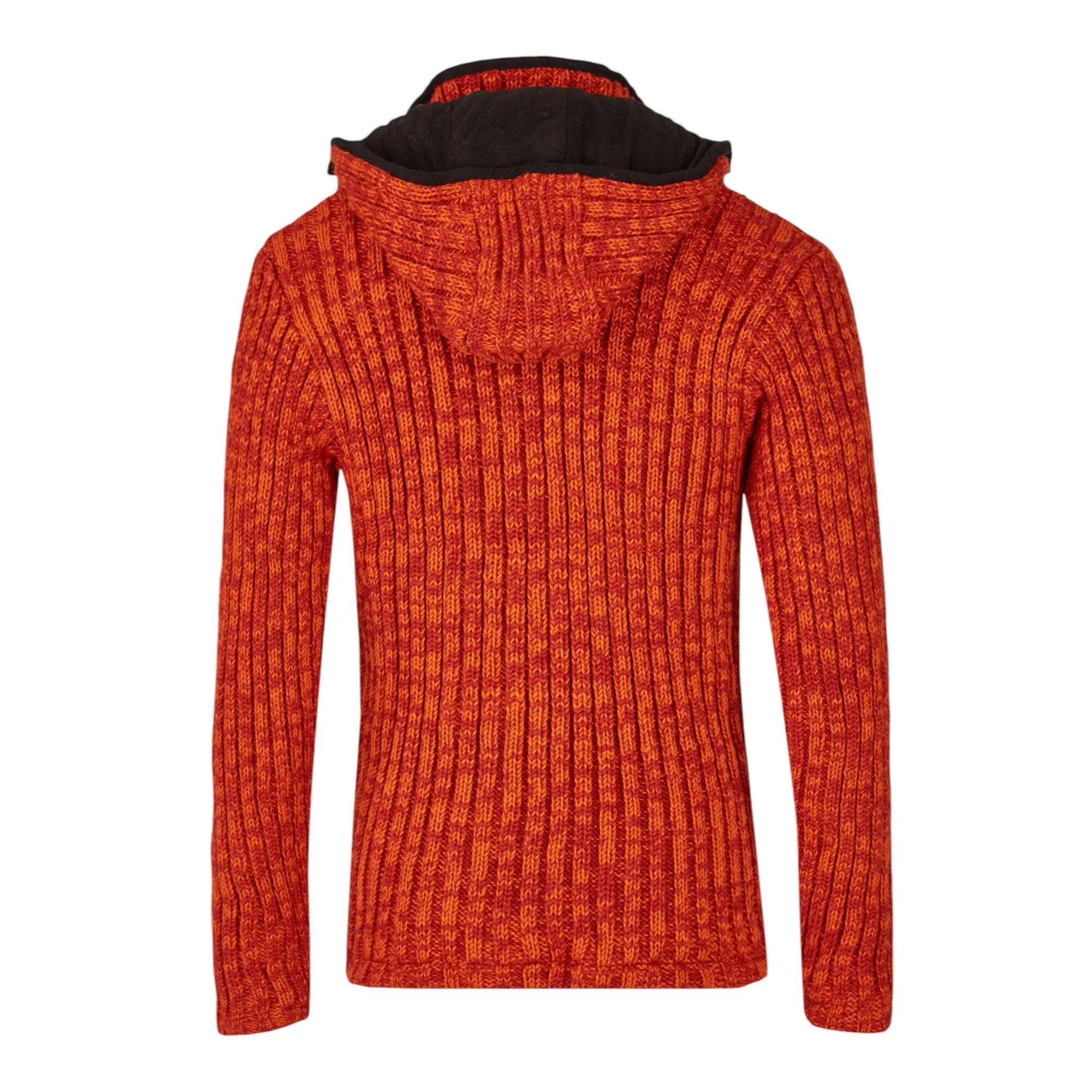 THC Natural Line Strickjacke THC Schafwollstrickjacke orange 719 (1 Stück, 1-tlg., 1 Stück) Strickjacke mit abnehmbarer Kapuze