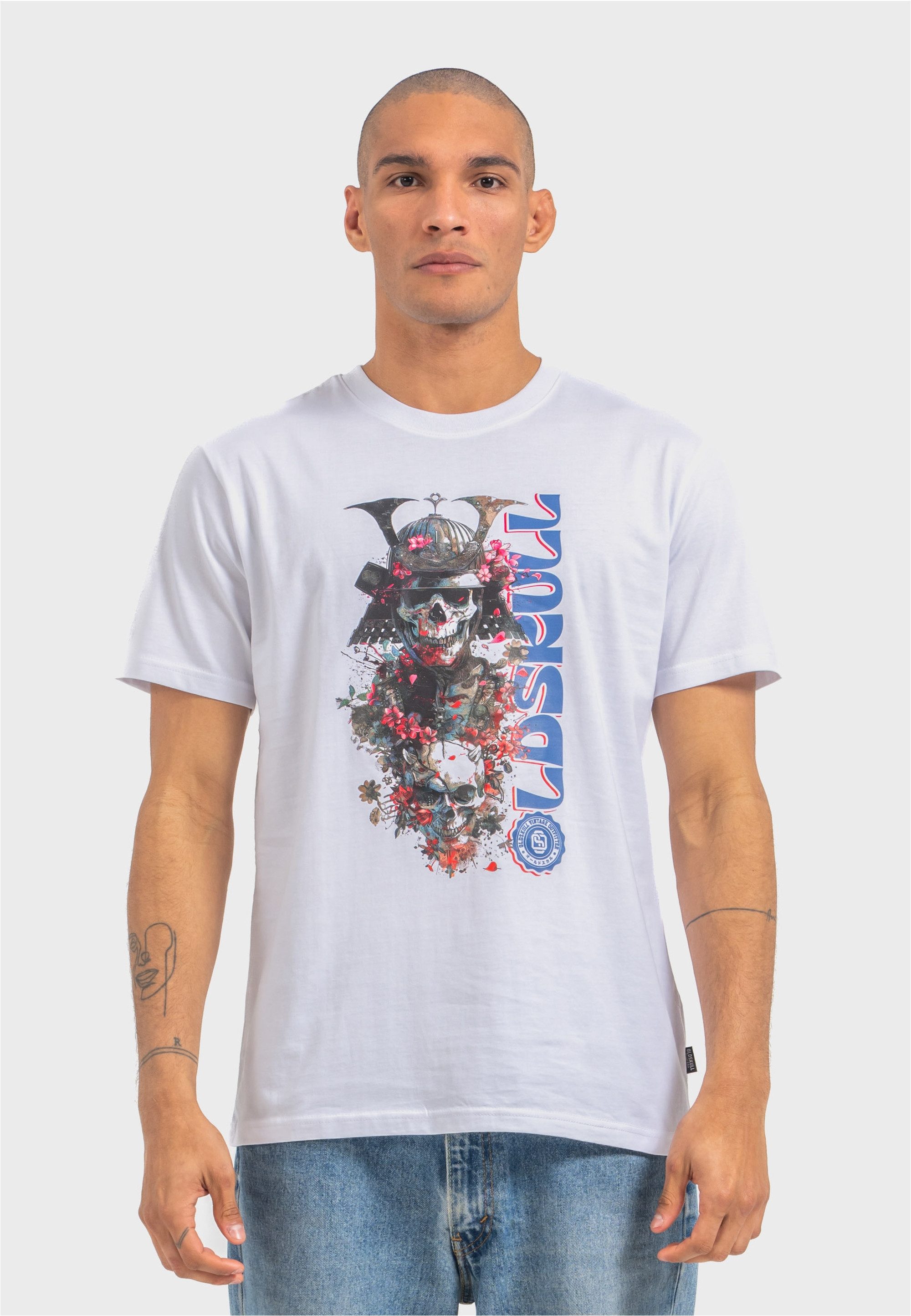 Oldskull T-Shirt Xtreme Samurai Skull Logo Graphic Vintage-Vibe in modernem Look