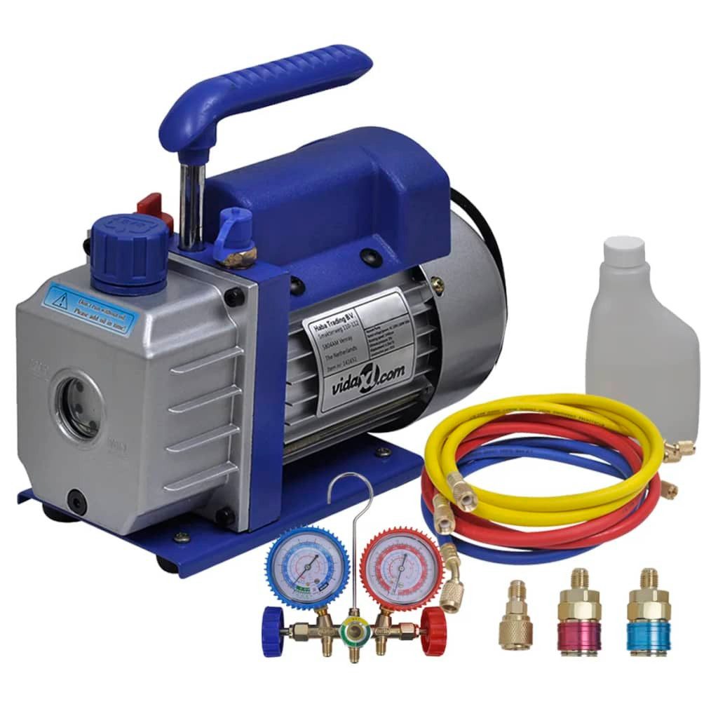 vidaXL Kompressor, Vakuumpumpe Einstufig mit 2-Wege-Verteiler-Manometer günstig online kaufen