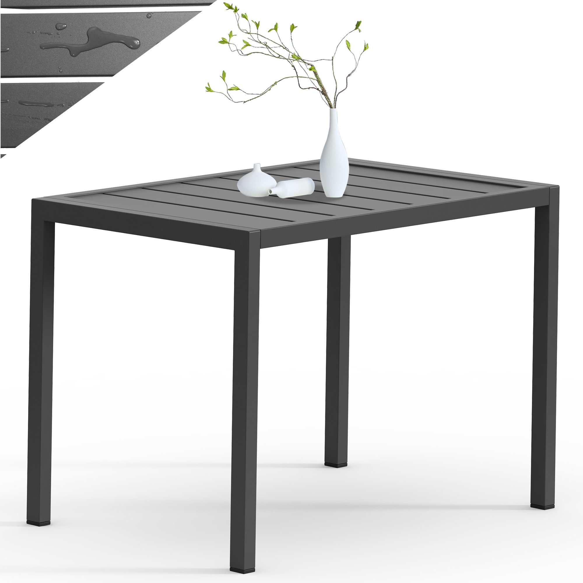 Mucola Gartentisch Outdoor Beistelltisch 46x35cm Aluminium günstig online kaufen