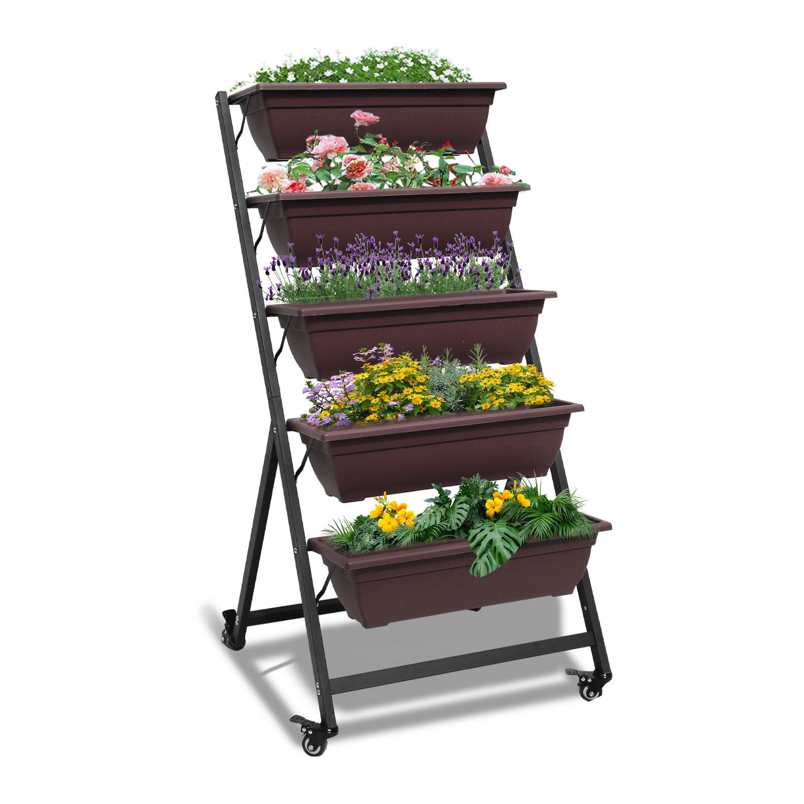 BIGTREE Pflanzentreppe Hochbeet, Blumentreppe mit Rollen,Blumenständer mit günstig online kaufen