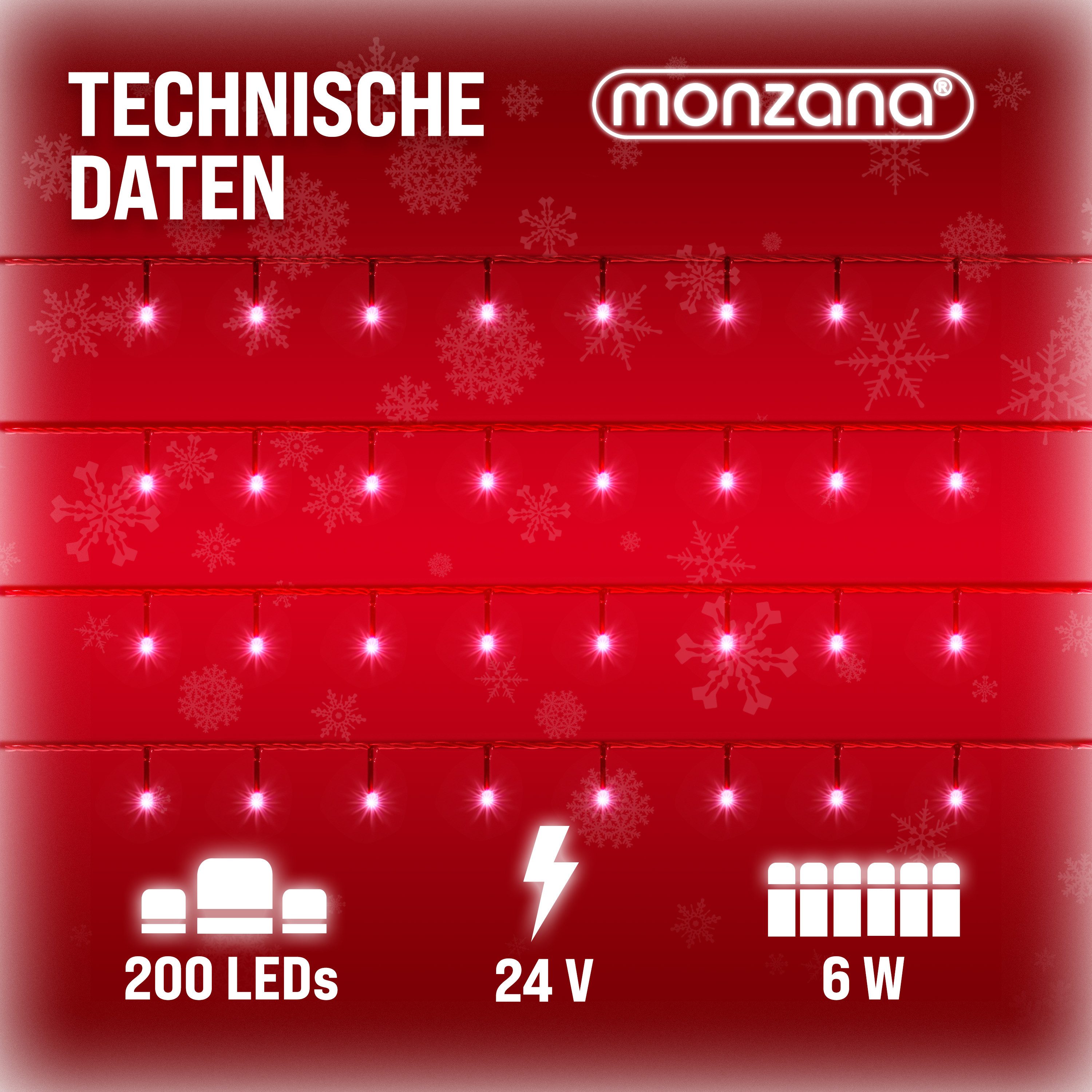 monzana Lichterkette, 200 / 400 / 600 LEDs warmweiß / kaltweiß / bunt IP44