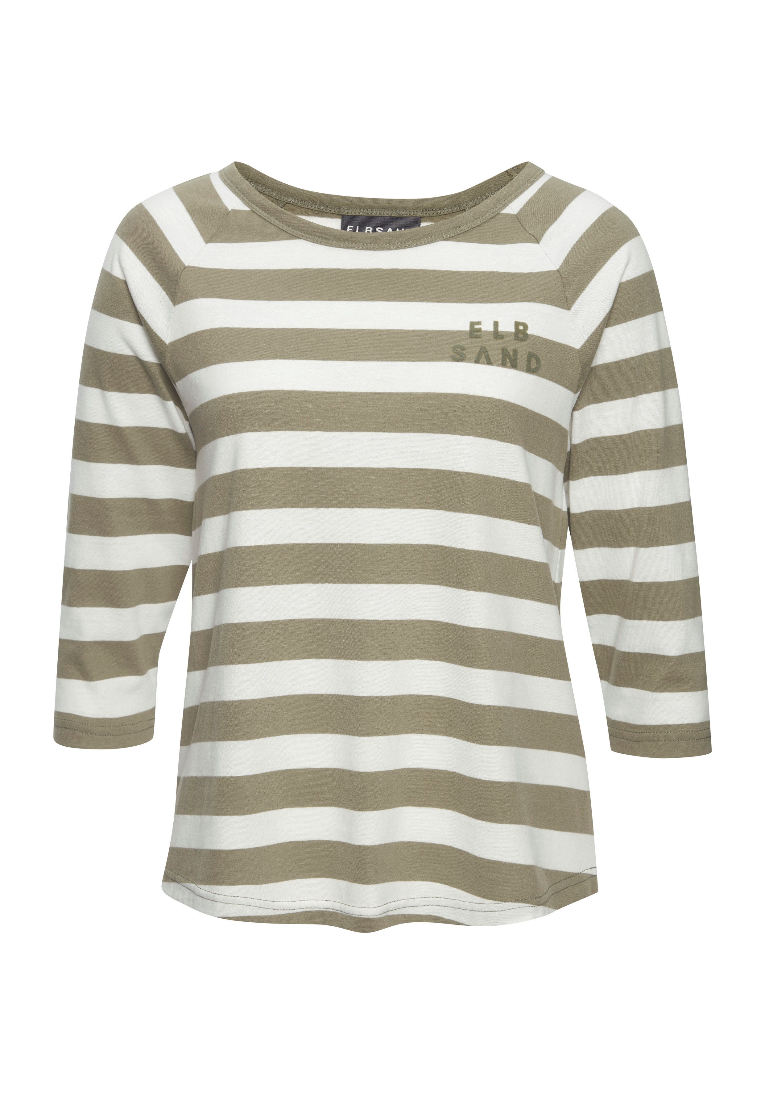 Elbsand 3/4-Arm-Shirt mit Streifen, Rundhalsausschnitt, Jerseyshirt. € 39,99
